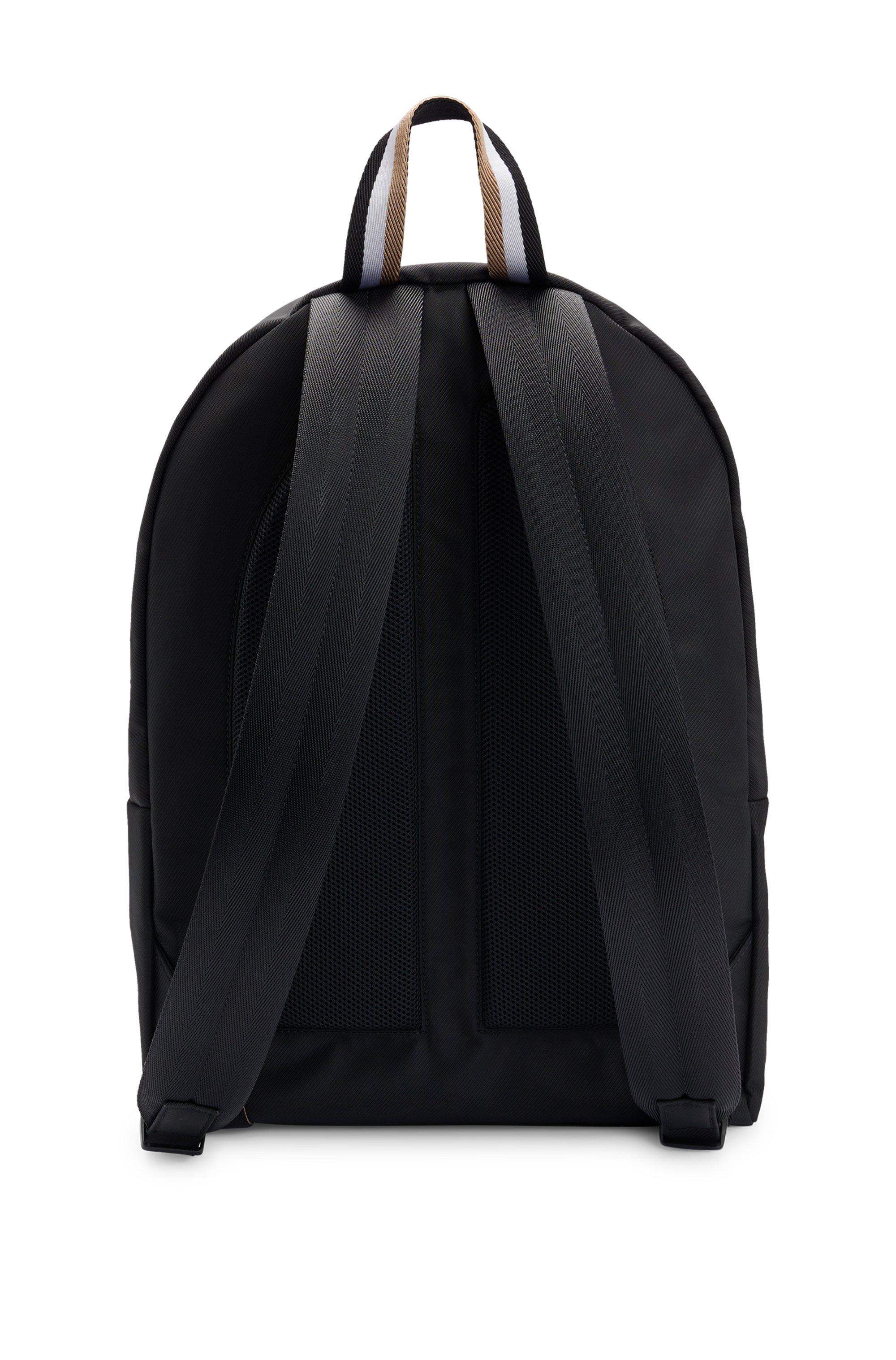 Adjustable-strap backpack with contrast logo