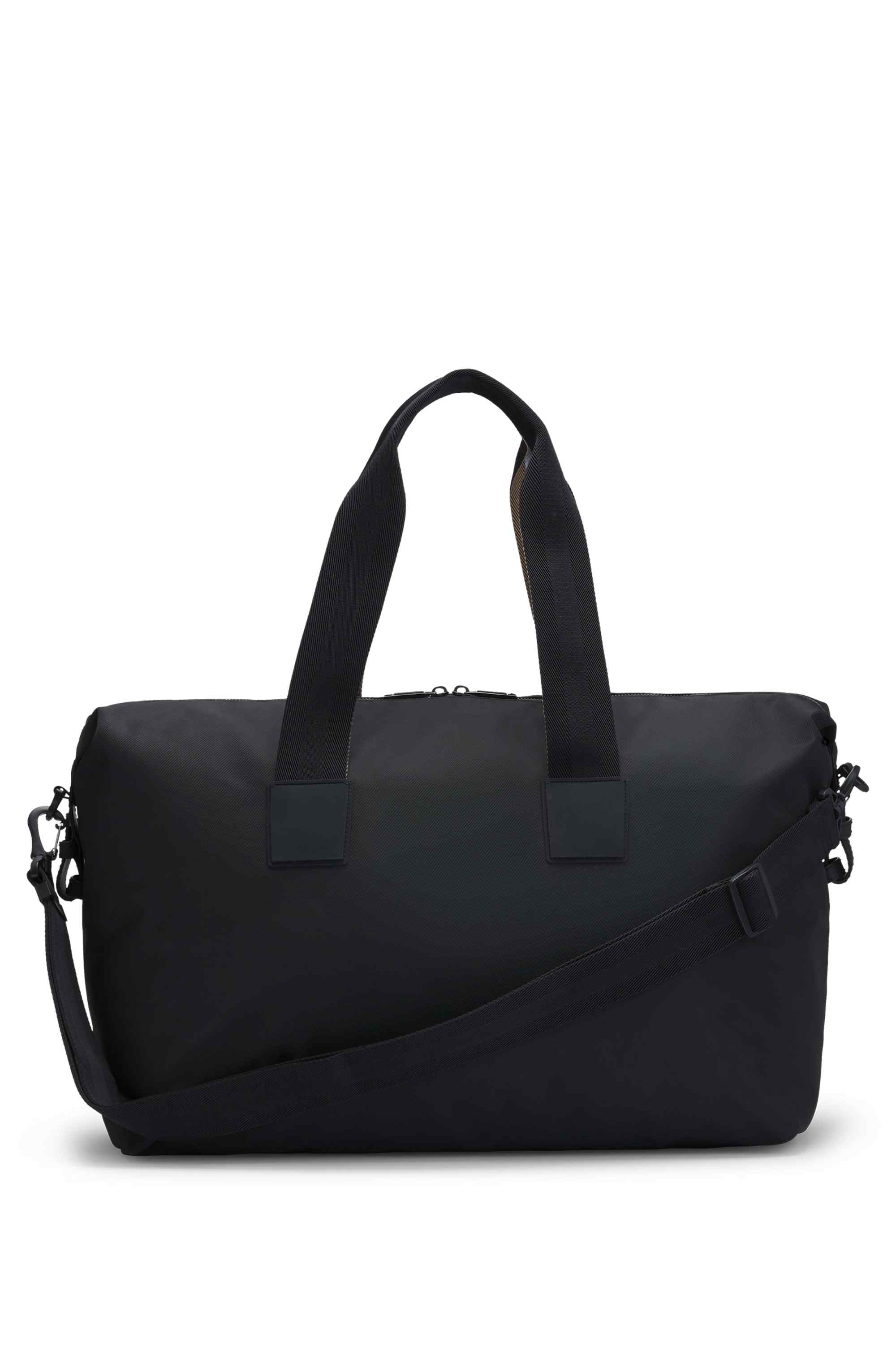 Contrast-logo holdall with detachable strap