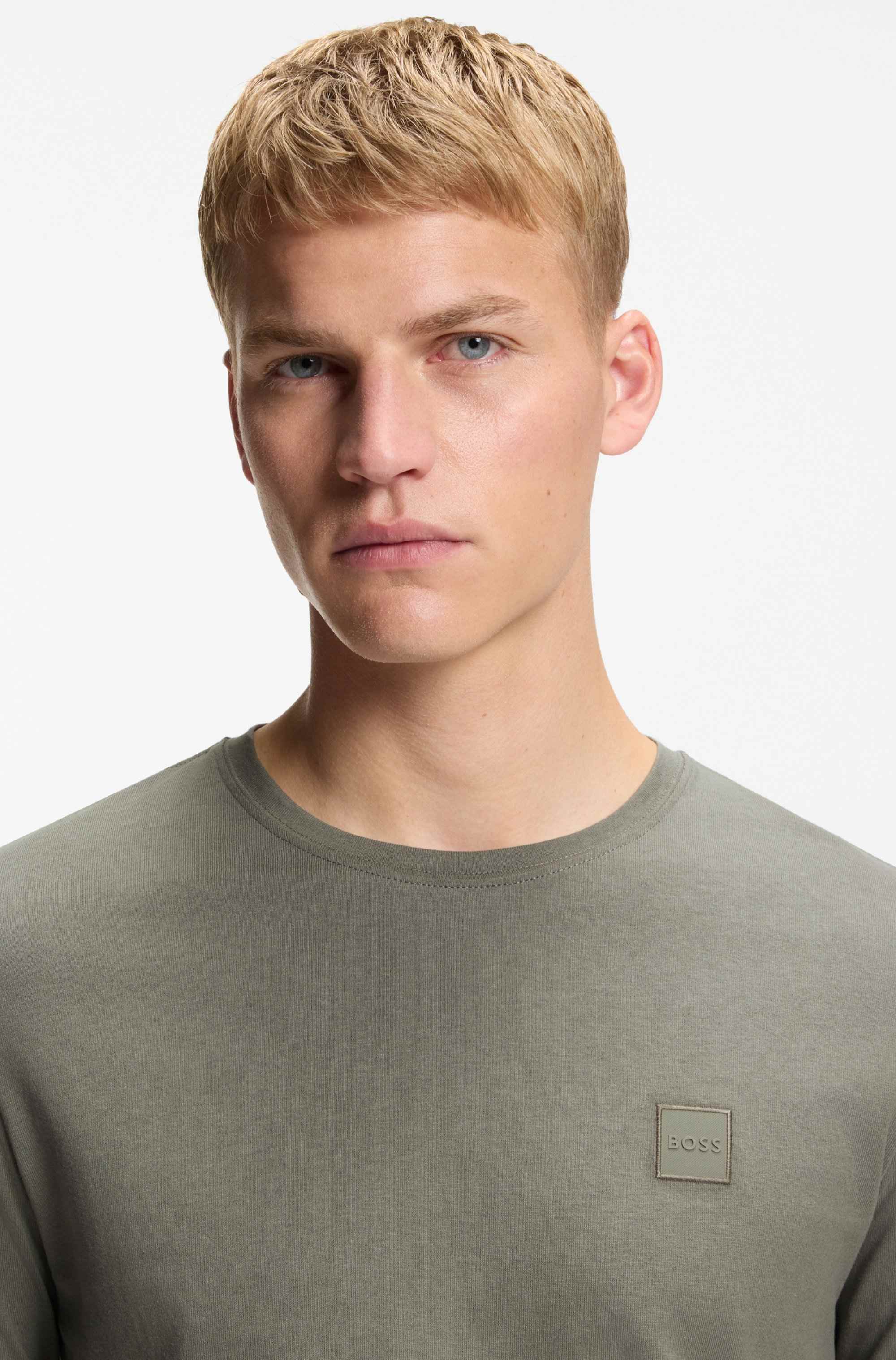 Cotton-jersey T-shirt with logo patch