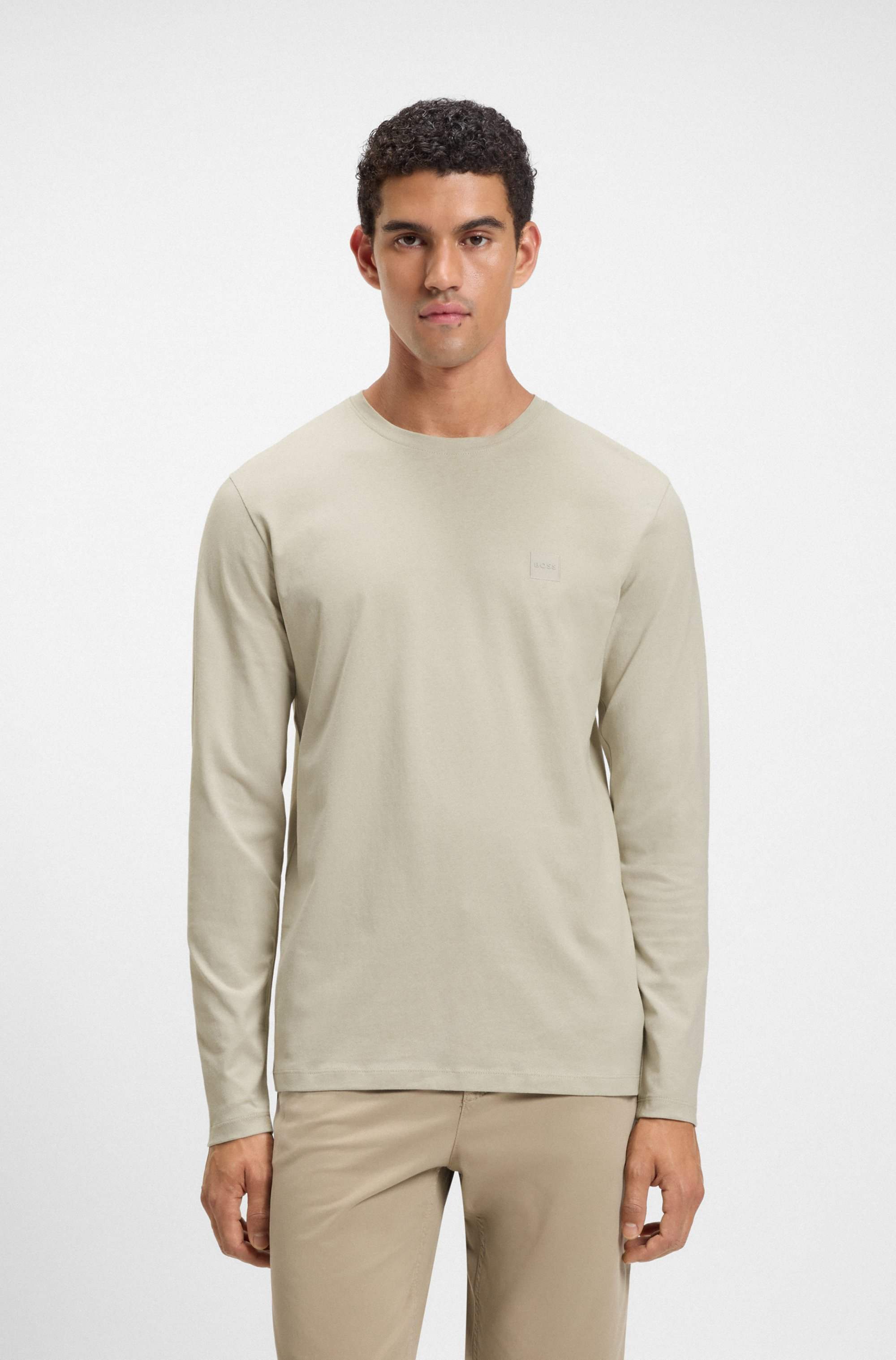 Cotton-jersey T-shirt with logo patch