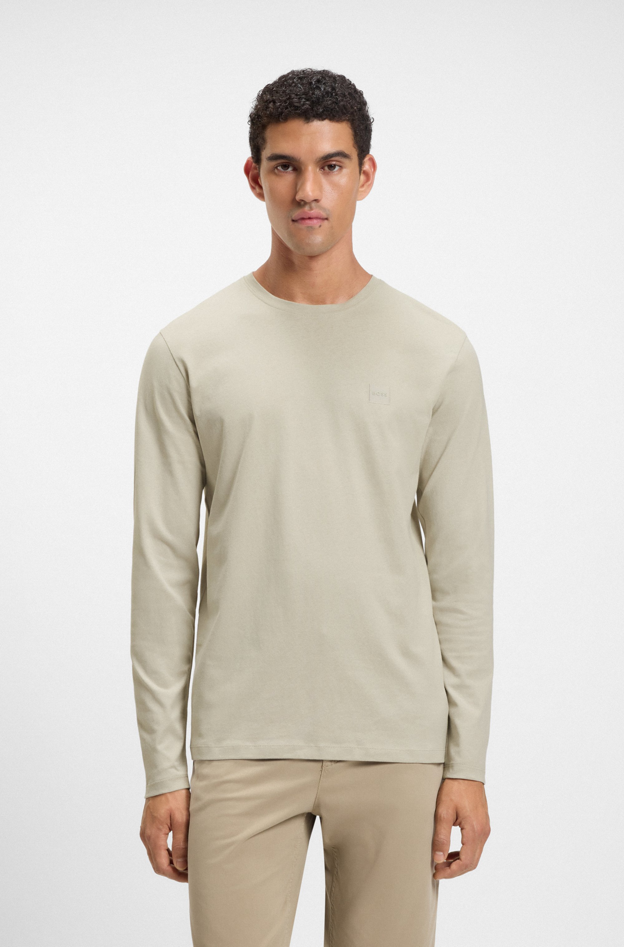 Cotton-jersey T-shirt with logo patch