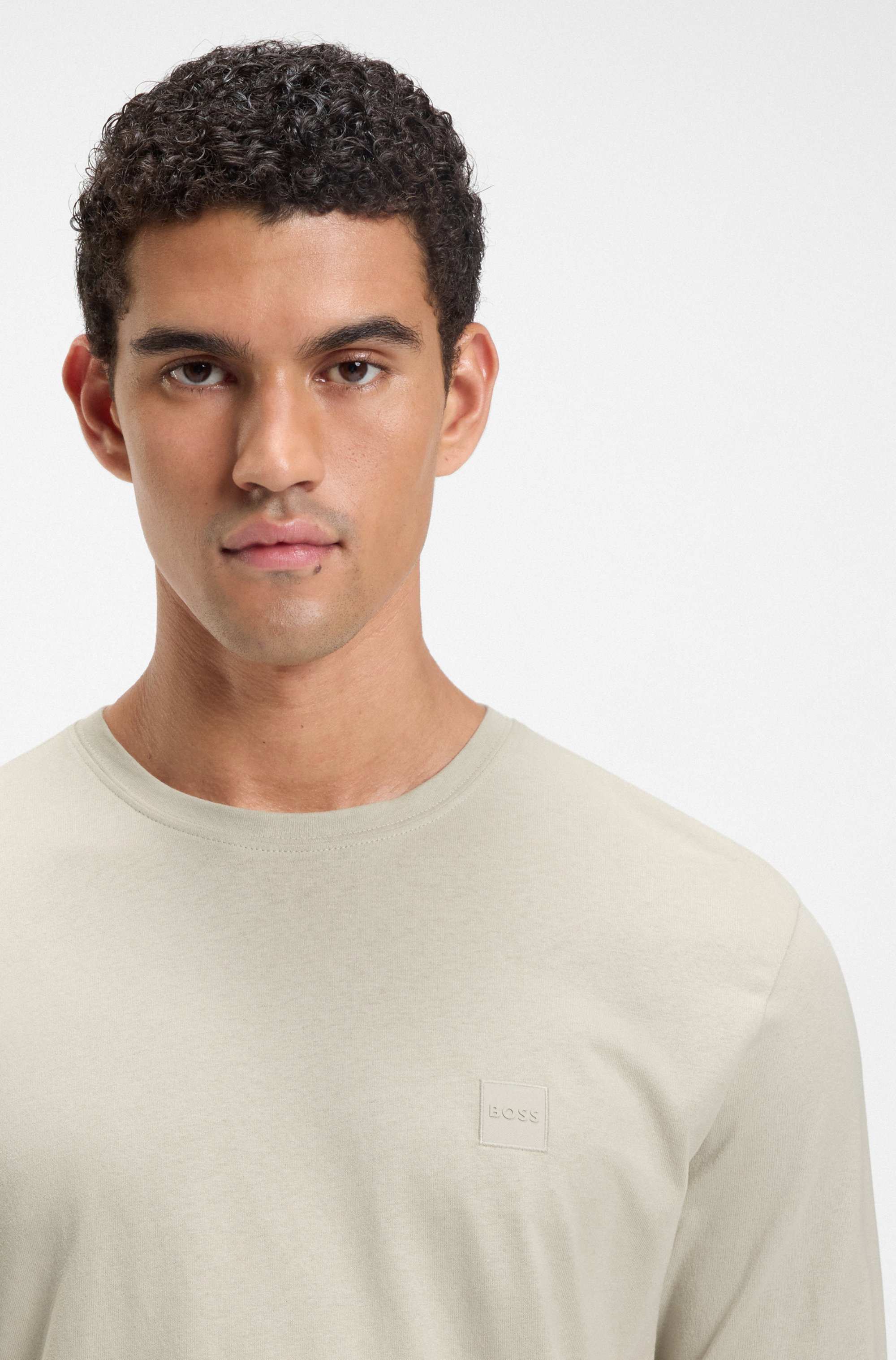 Cotton-jersey T-shirt with logo patch