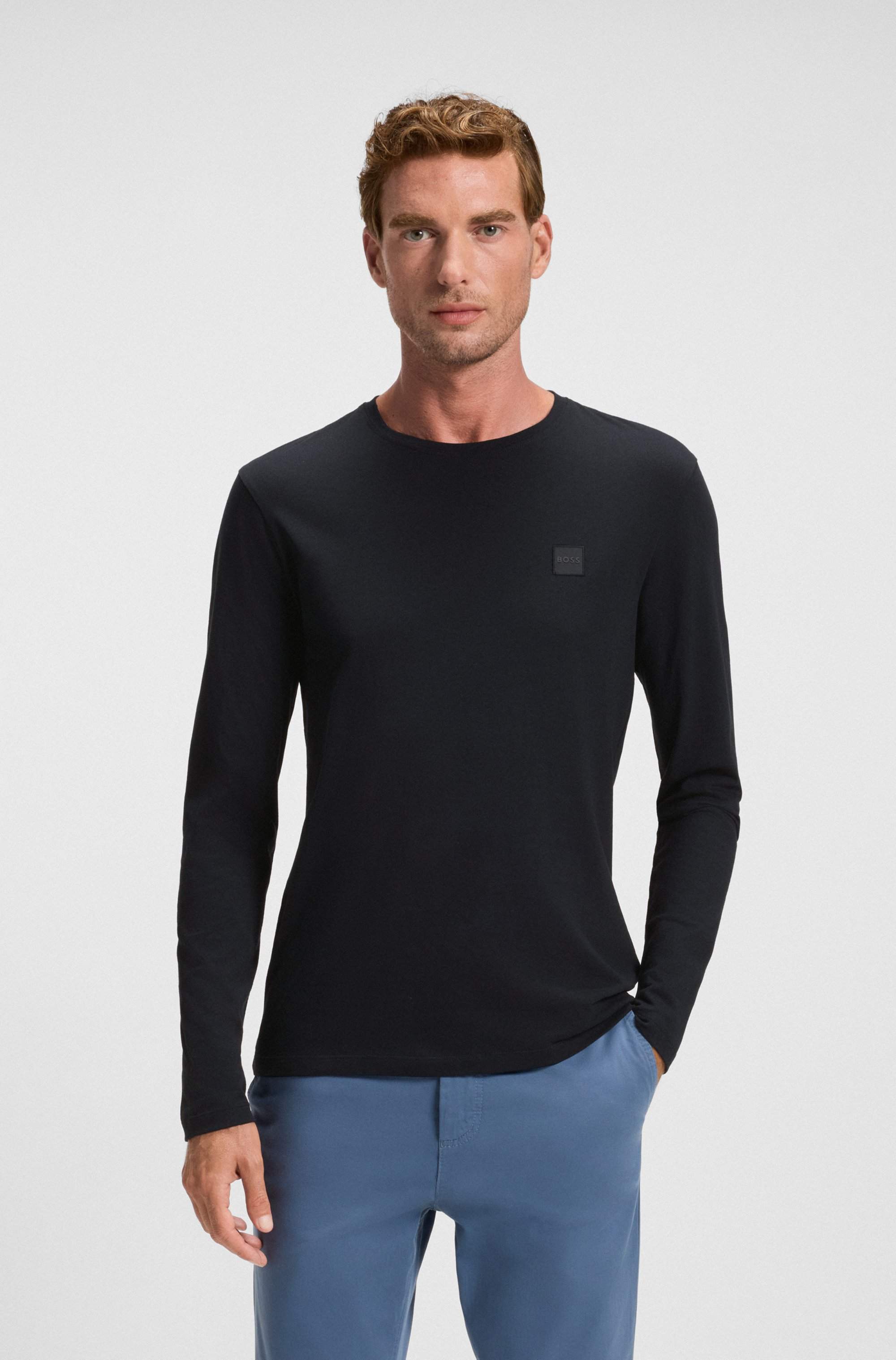 Cotton-jersey T-shirt with logo patch