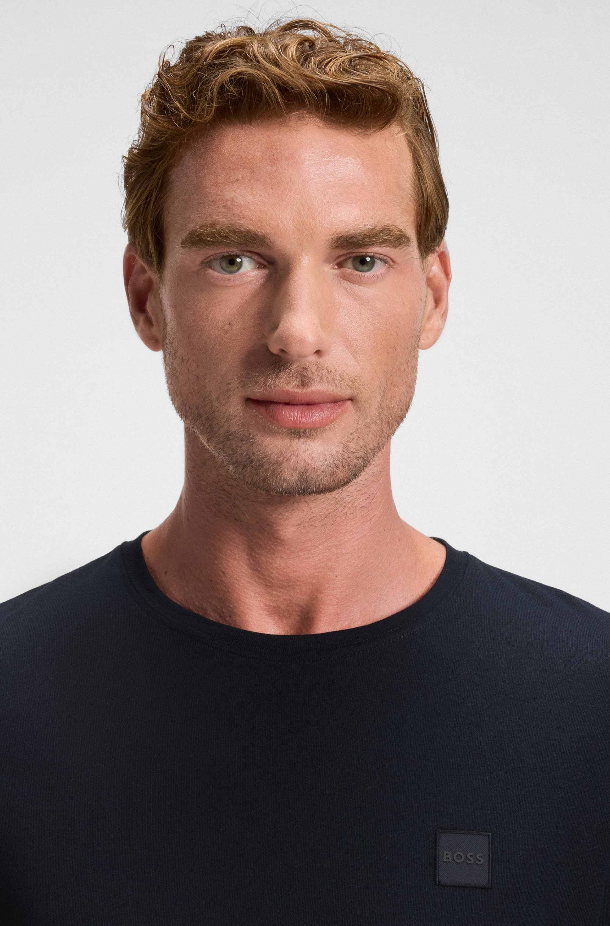 Cotton-jersey T-shirt with logo patch