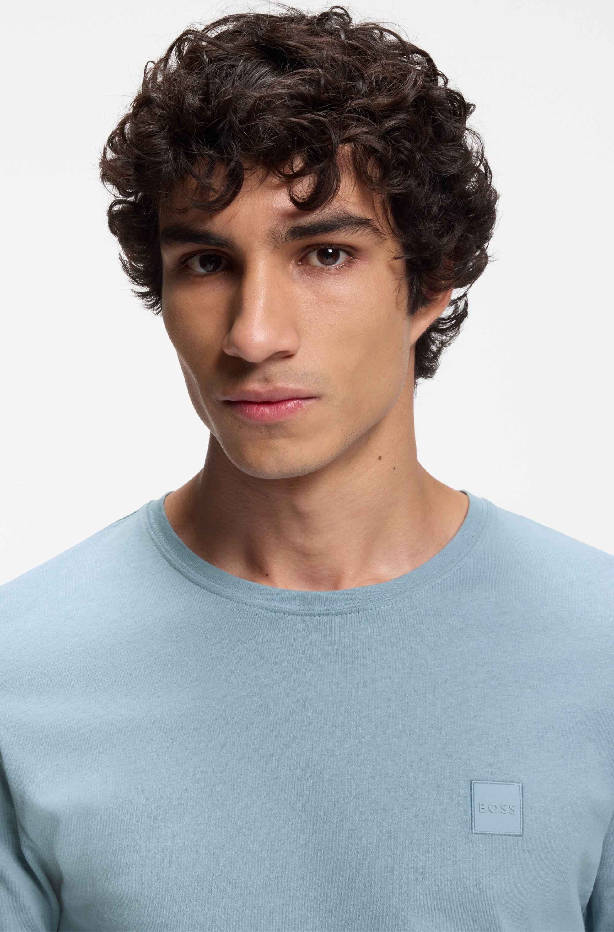 Cotton-jersey T-shirt with logo patch