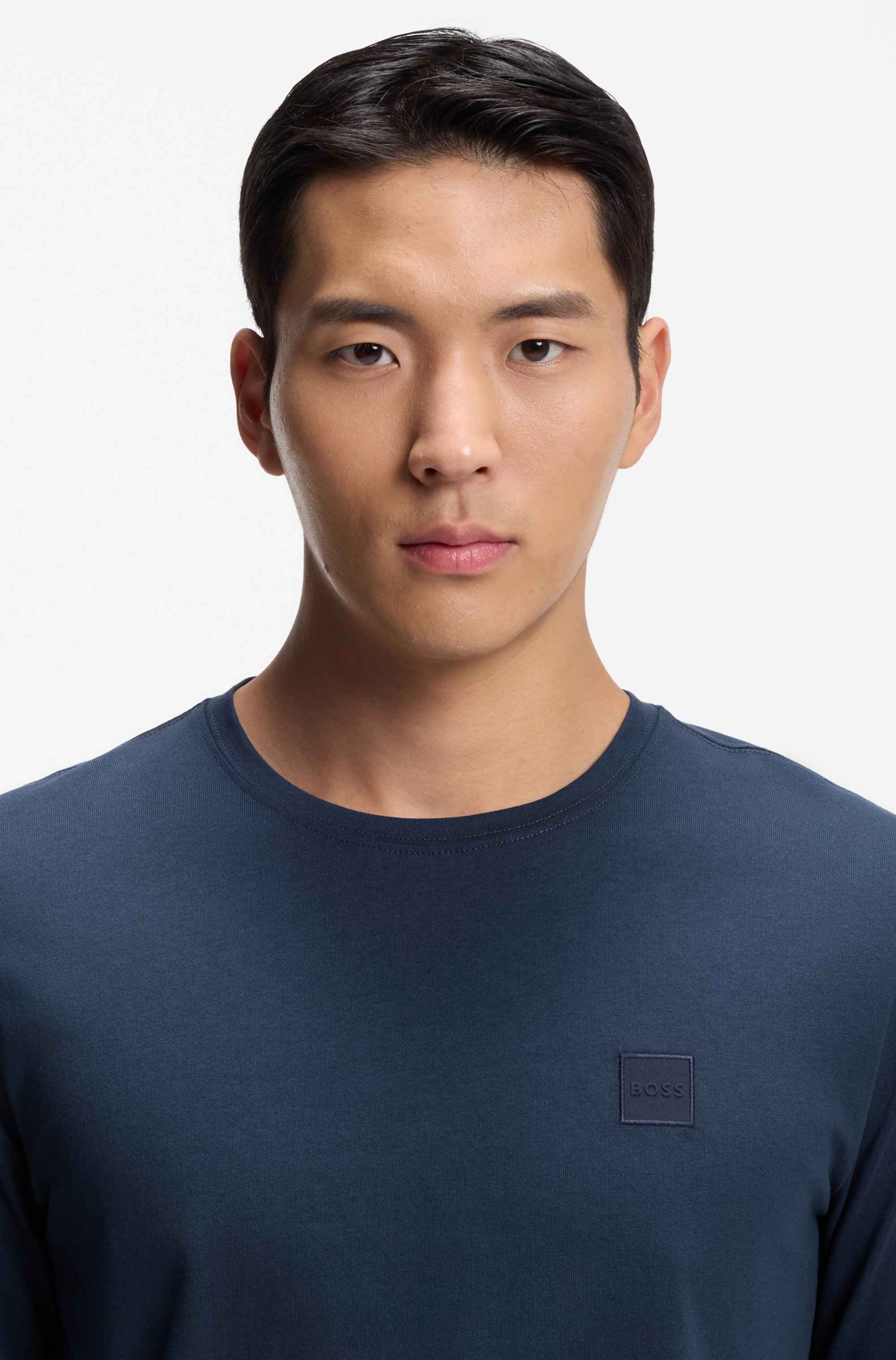 Cotton-jersey T-shirt with logo patch