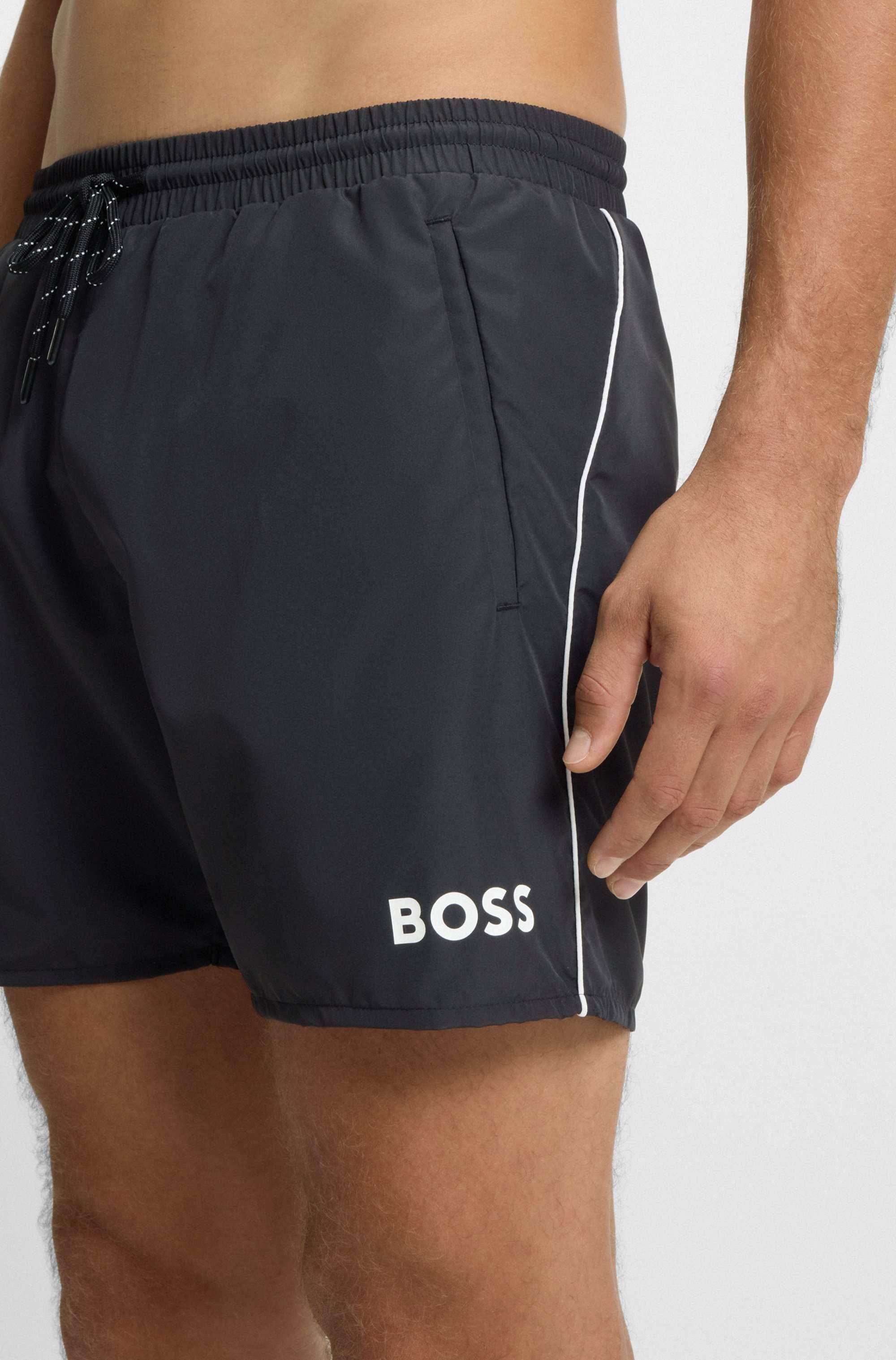 Swim shorts with contrast logo