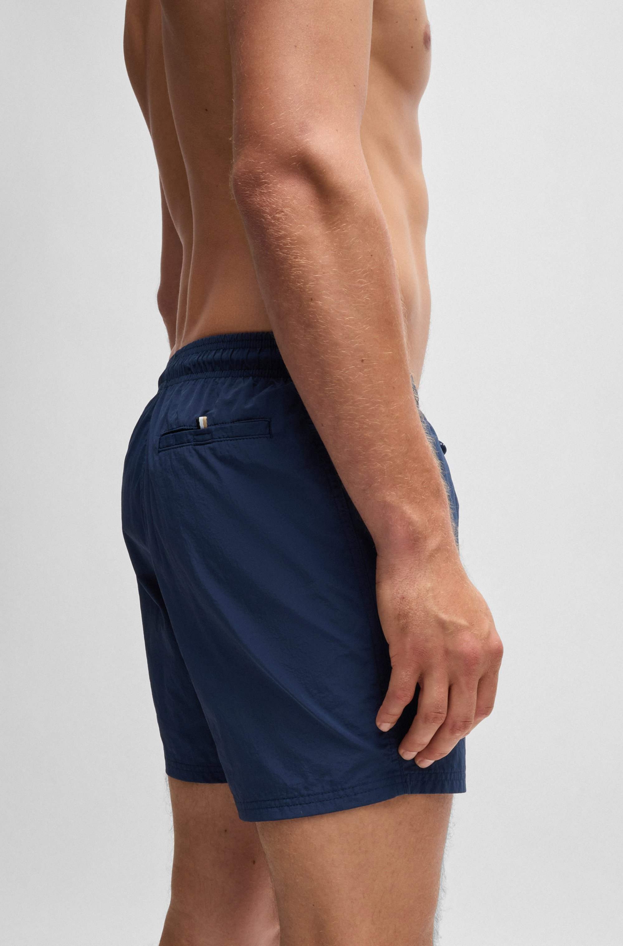 Contrast-logo swim shorts in quick-drying fabric