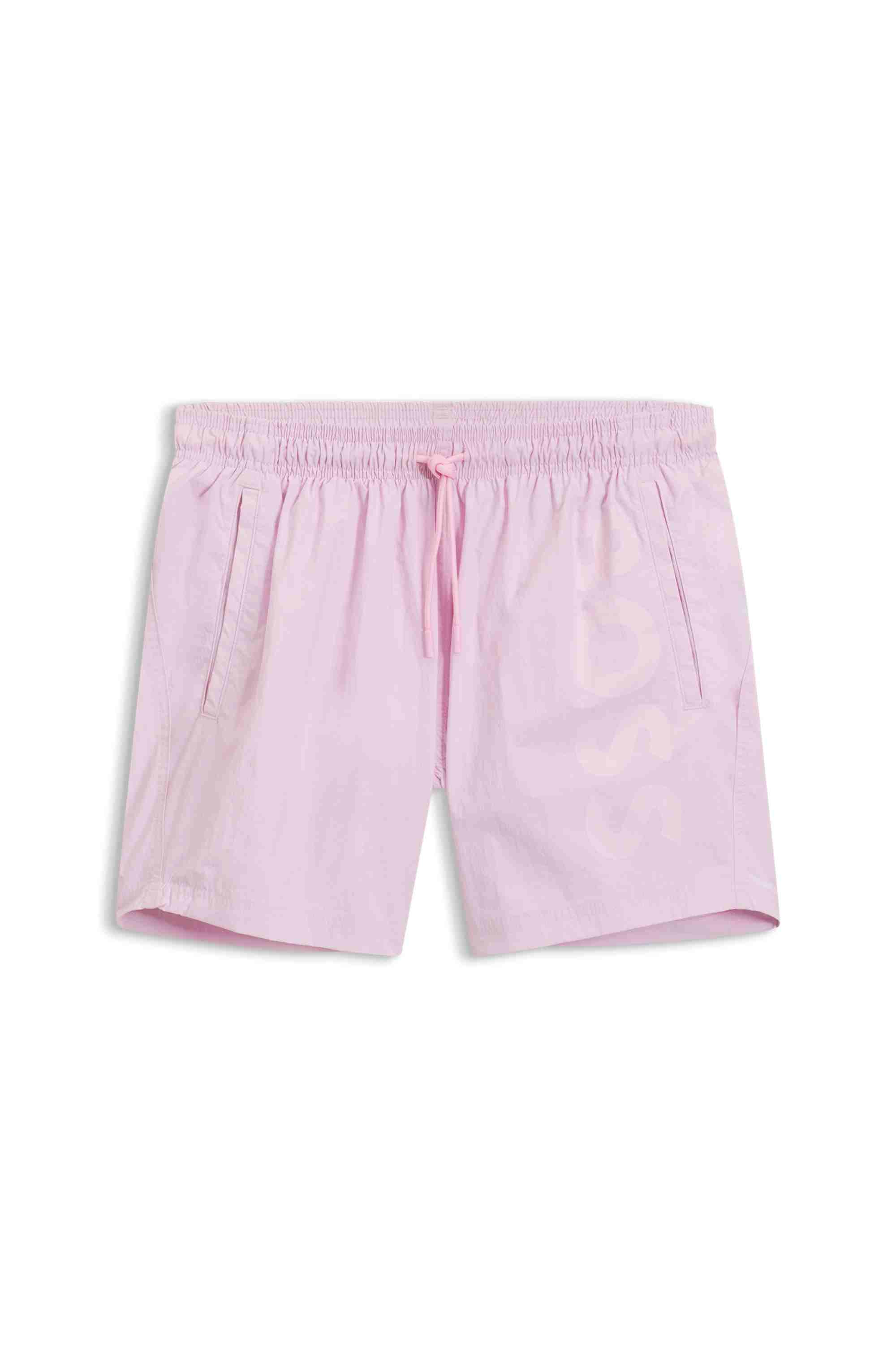 Quick-drying swim shorts with printed logo