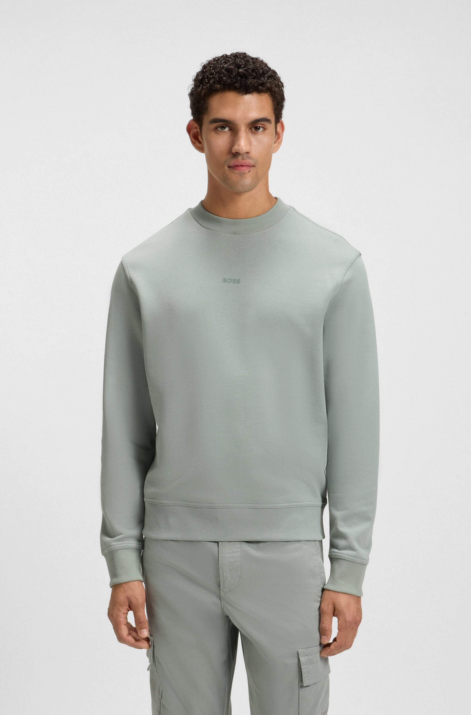 Relaxed-fit sweatshirt in cotton terry with contrast logo