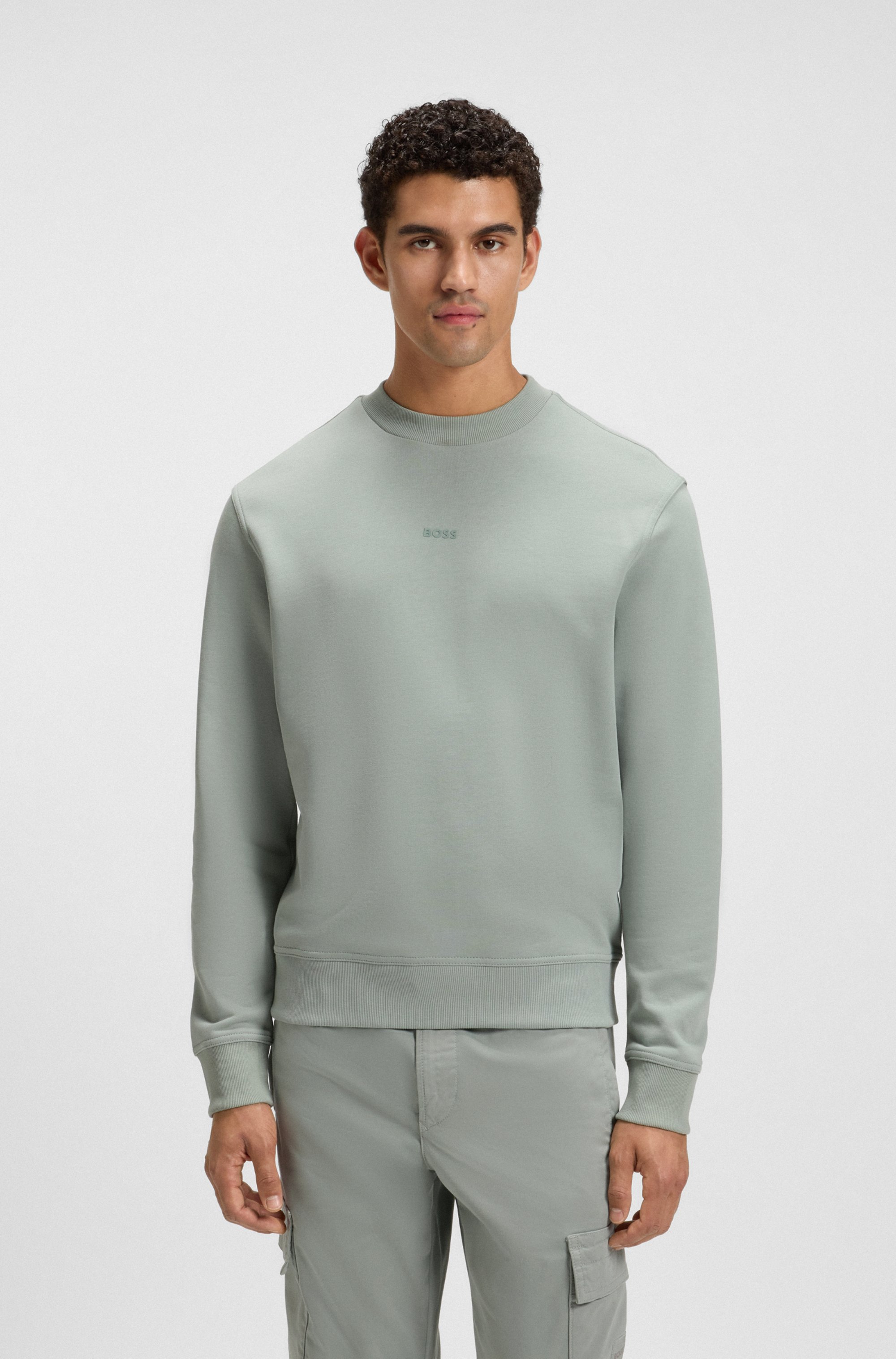 Relaxed-fit sweatshirt in cotton terry with contrast logo