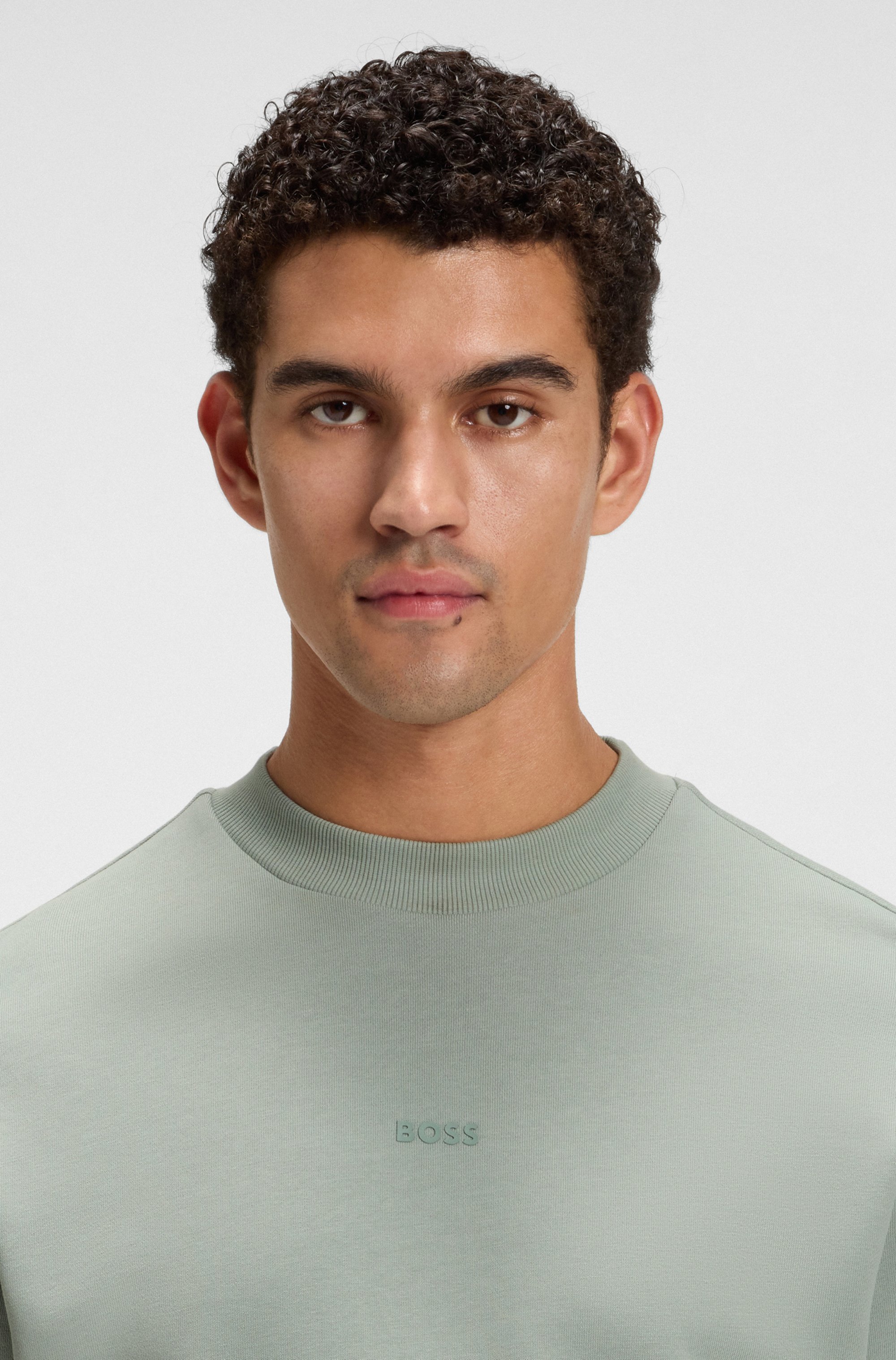 Relaxed-fit sweatshirt in cotton terry with contrast logo