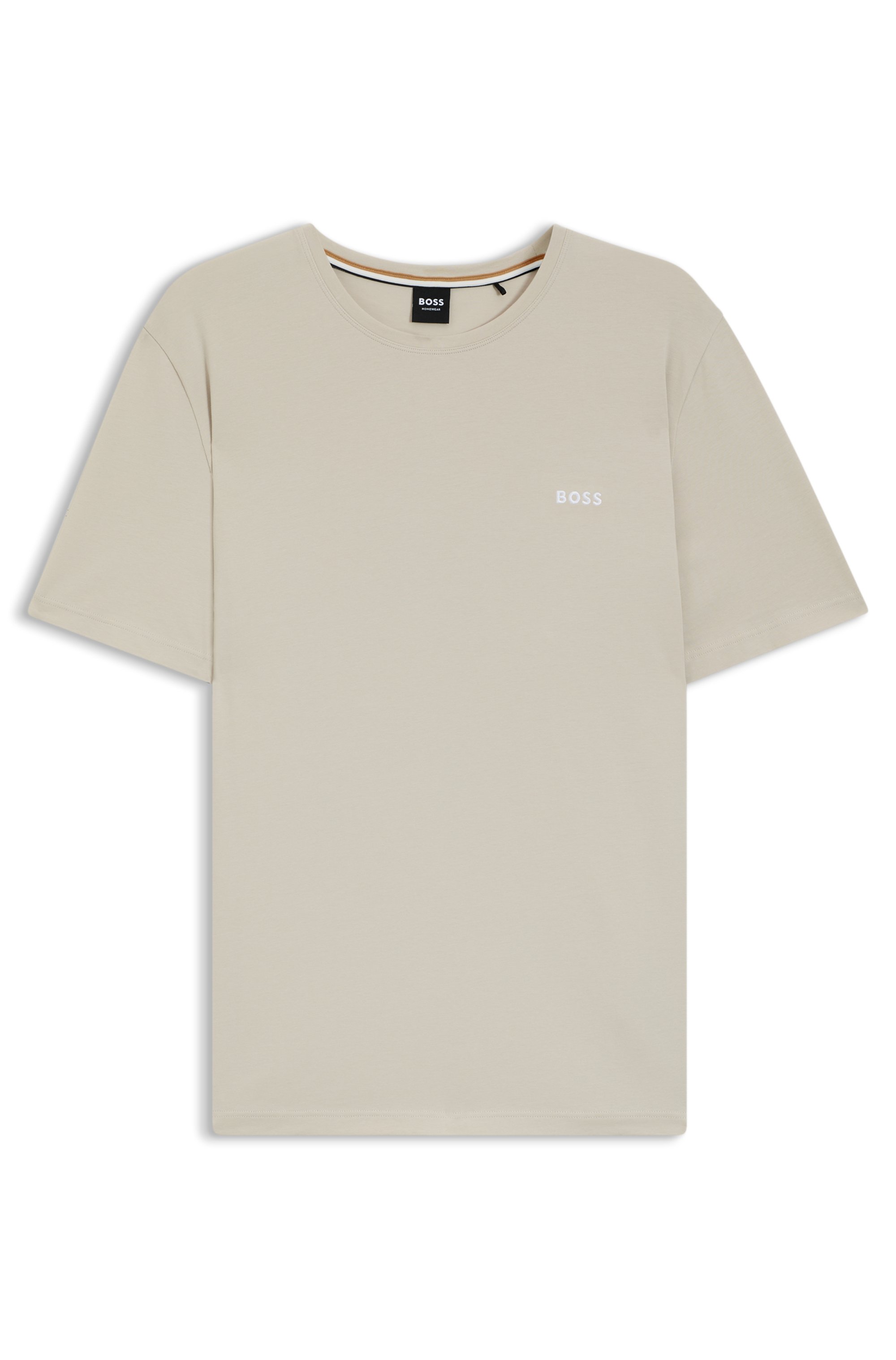 Stretch-cotton T-shirt with embroidered logo