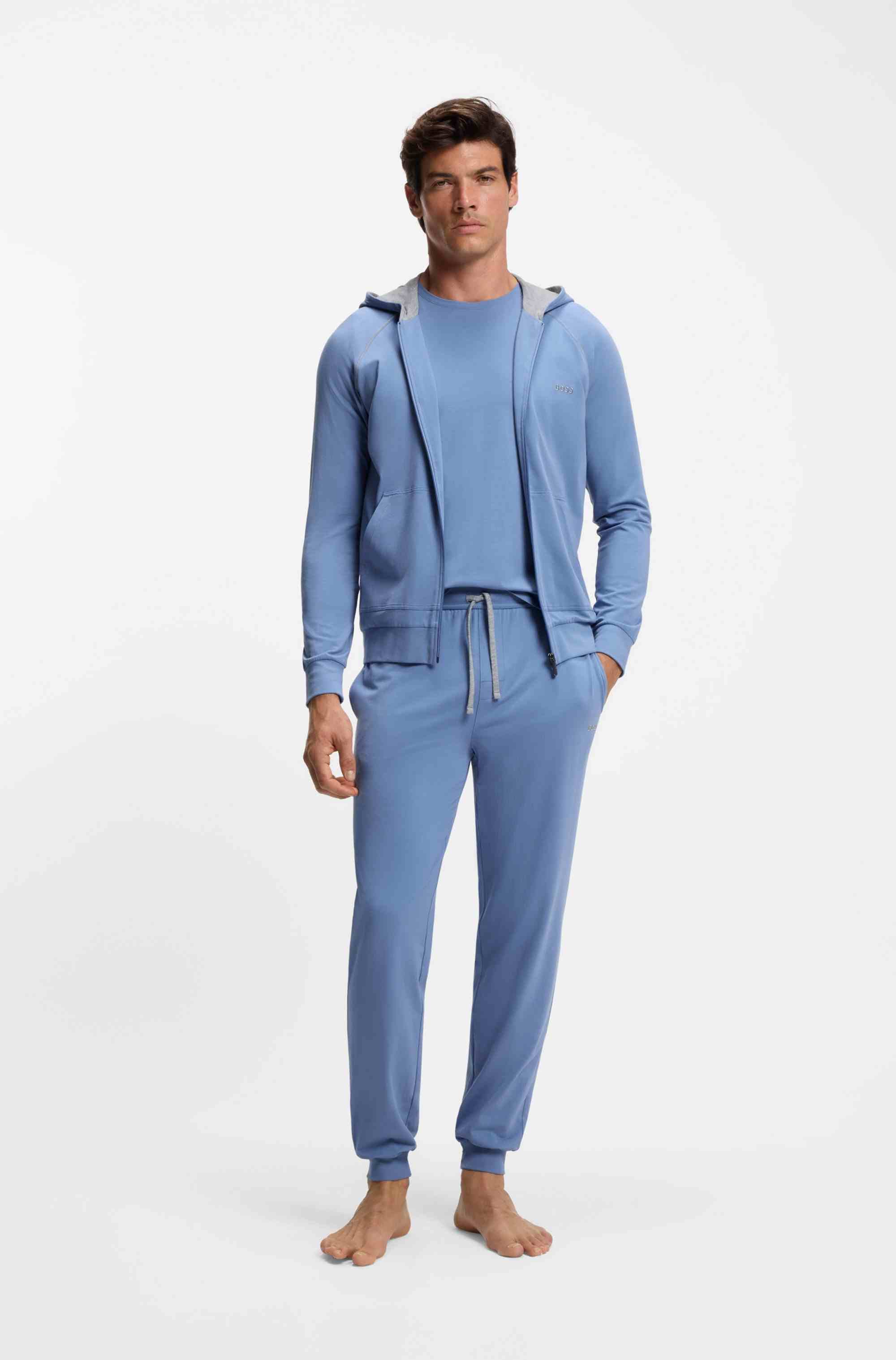 Stretch-cotton T-shirt with embroidered logo