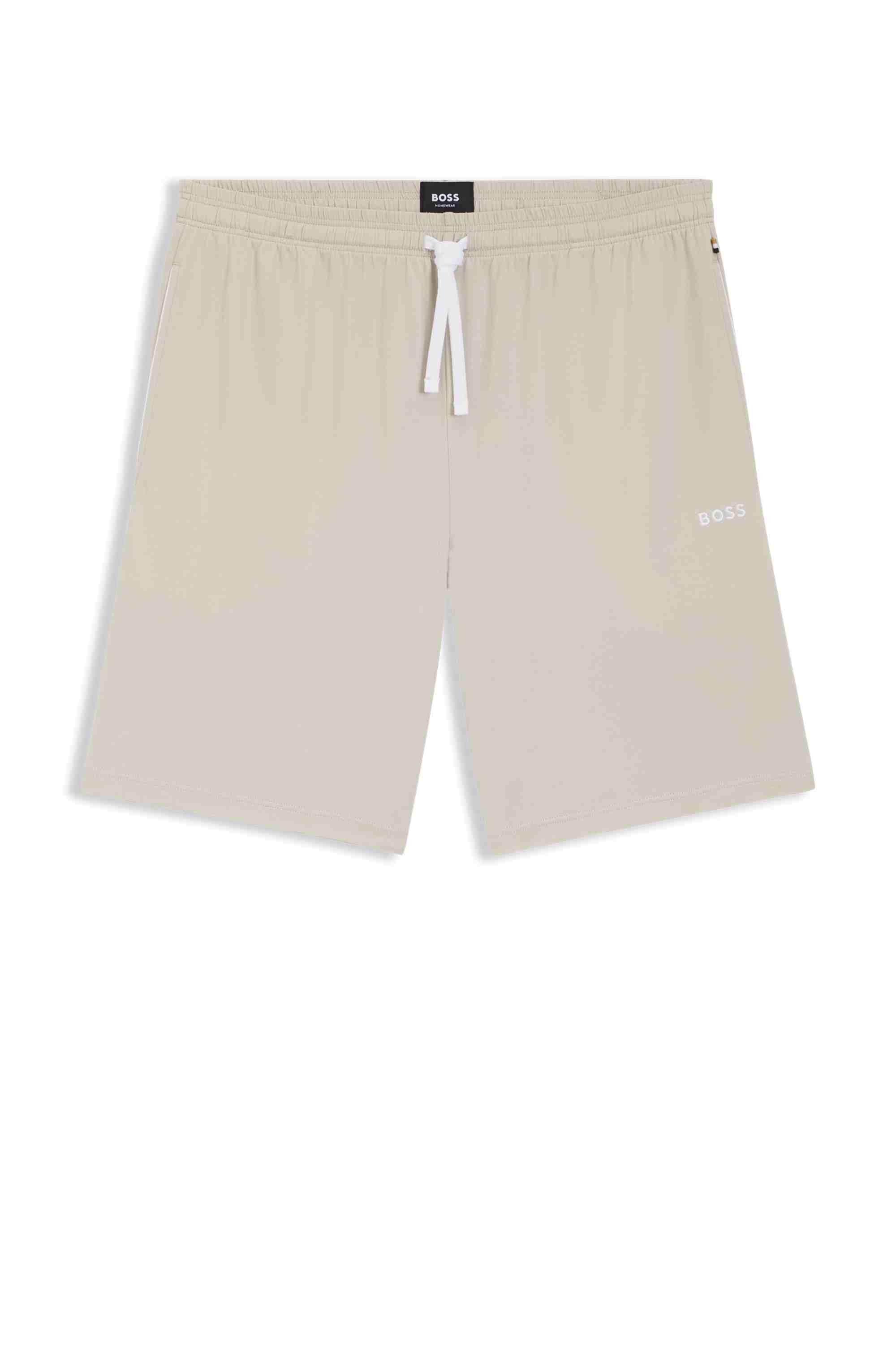Stretch-cotton shorts with embroidered logo