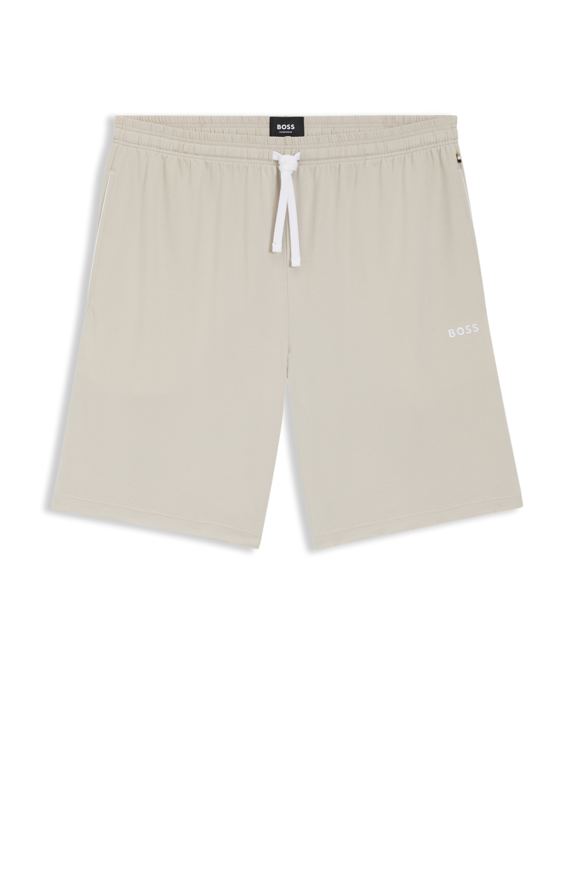 Stretch-cotton shorts with embroidered logo