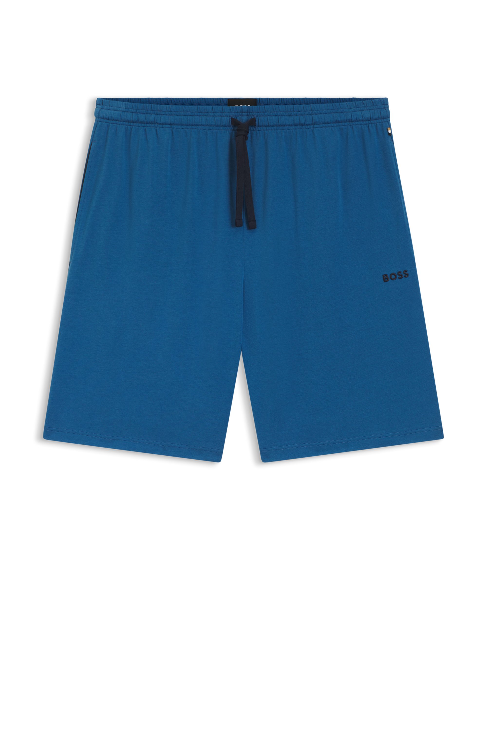 Stretch-cotton shorts with embroidered logo