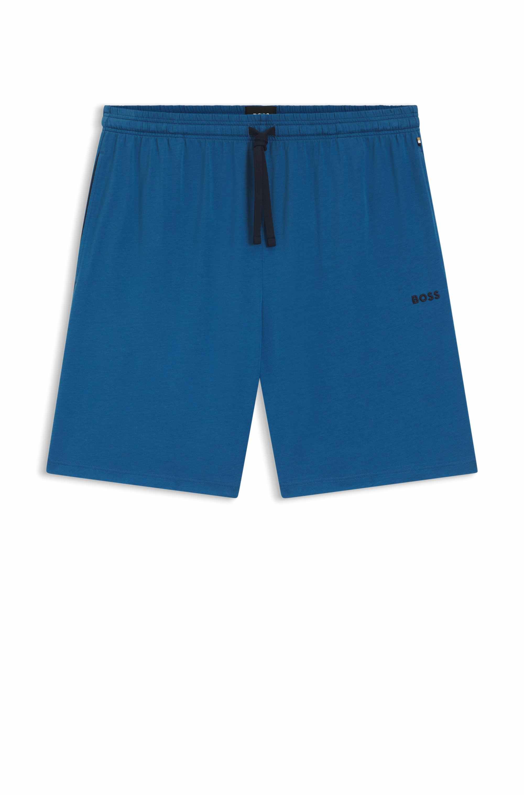 Stretch-cotton shorts with embroidered logo