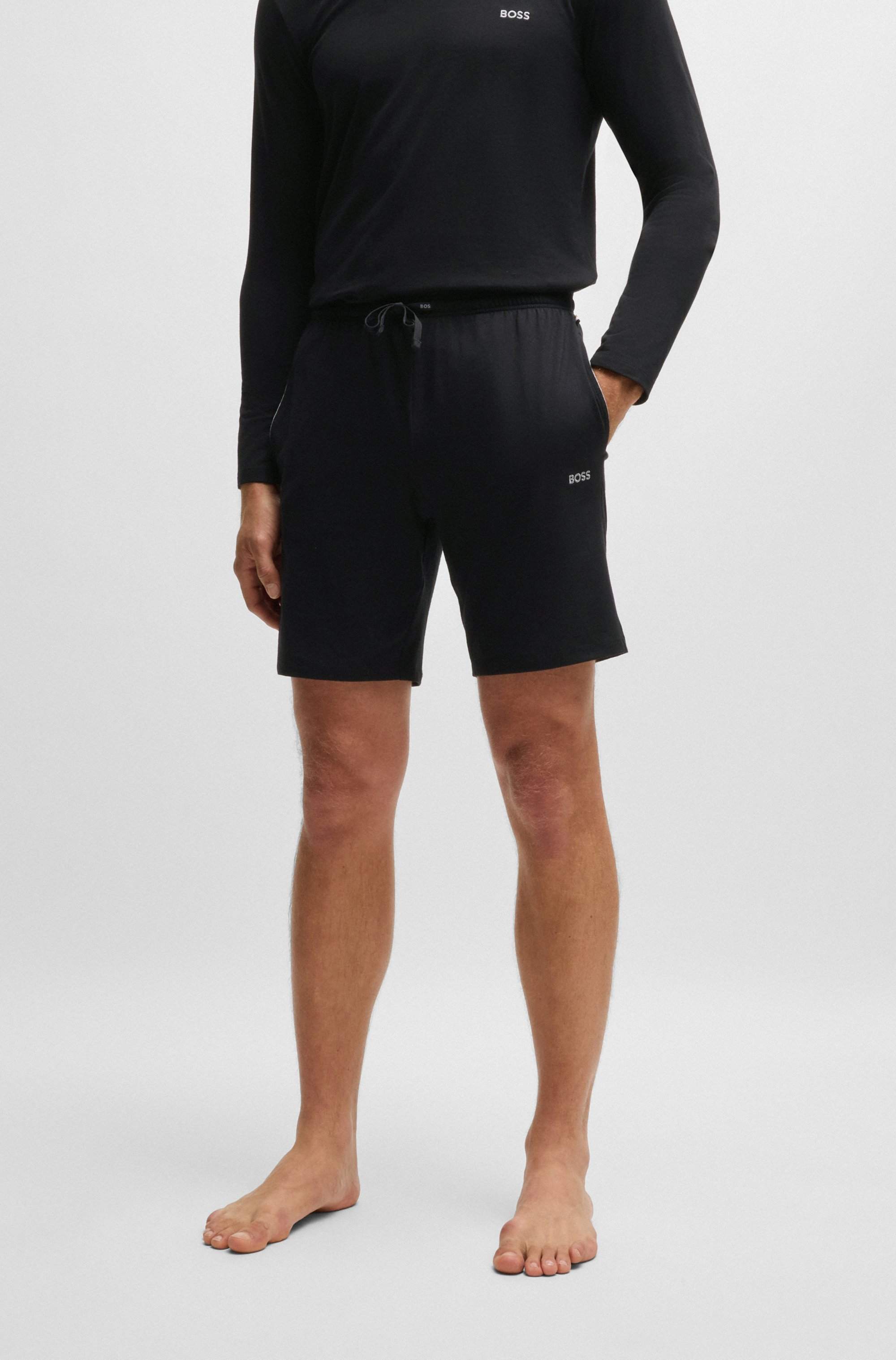 Logo-embroidered shorts in stretch-cotton jersey