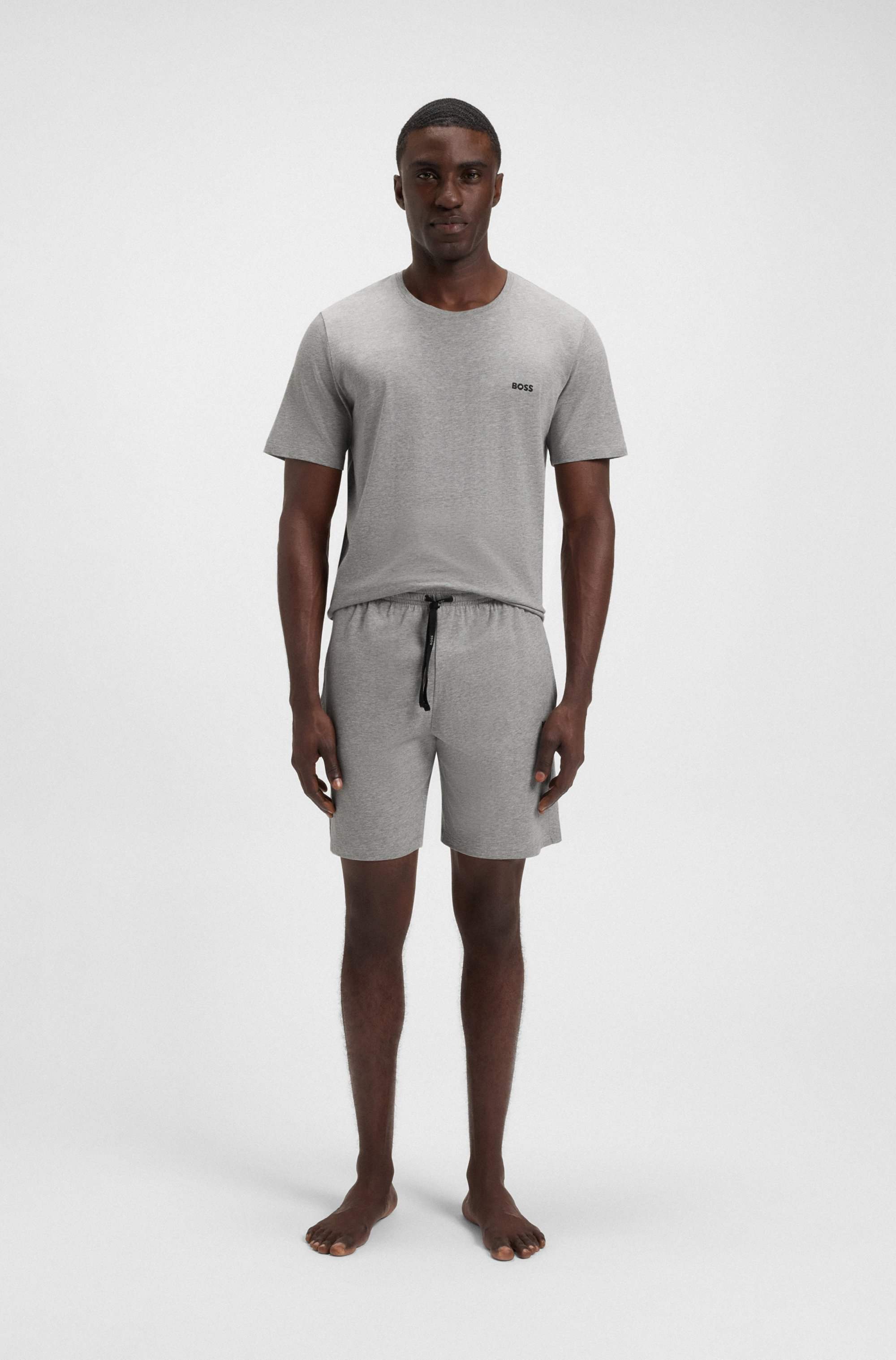 Logo-embroidered shorts in stretch-cotton jersey