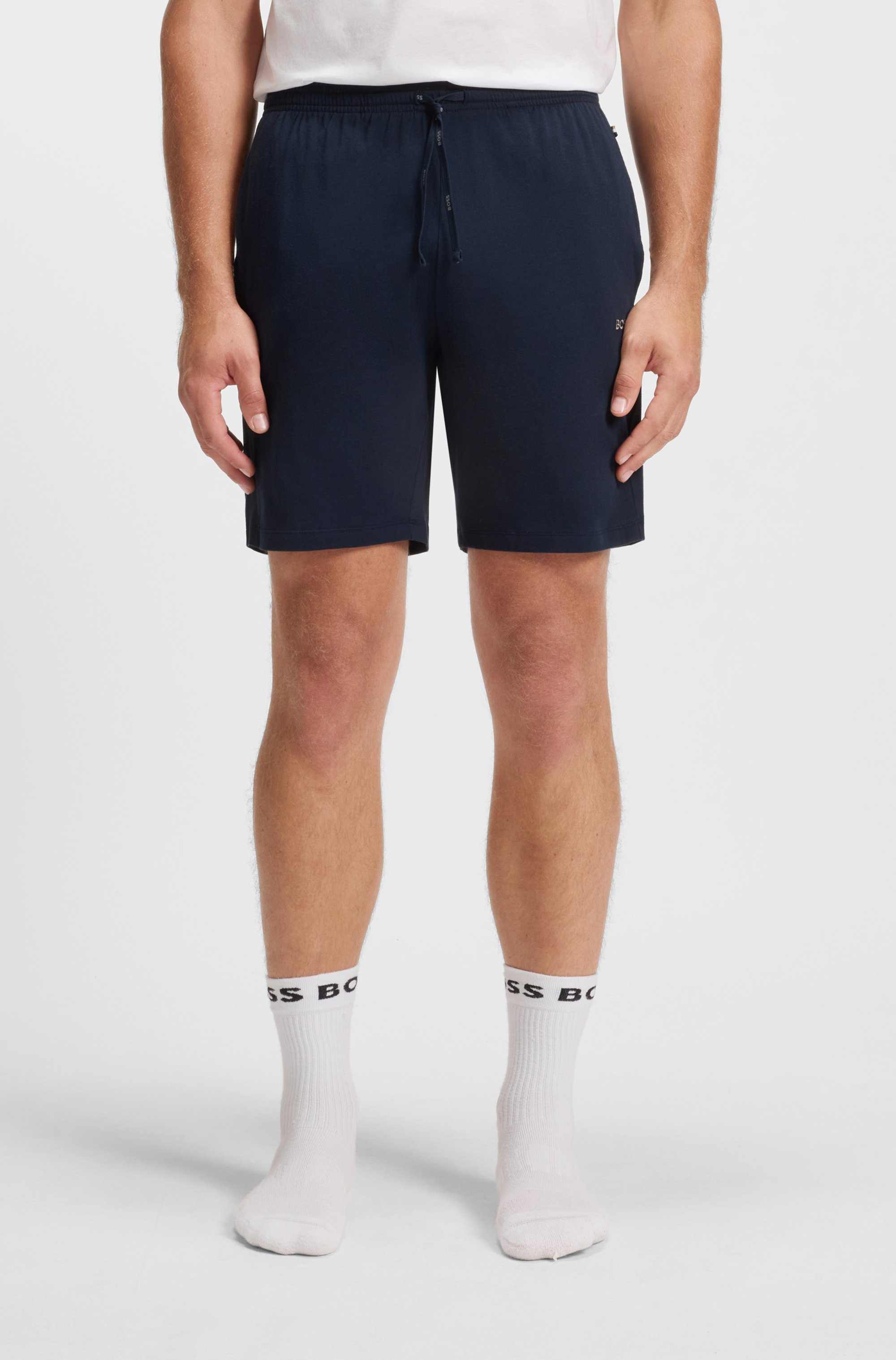 Logo-embroidered shorts in stretch-cotton jersey