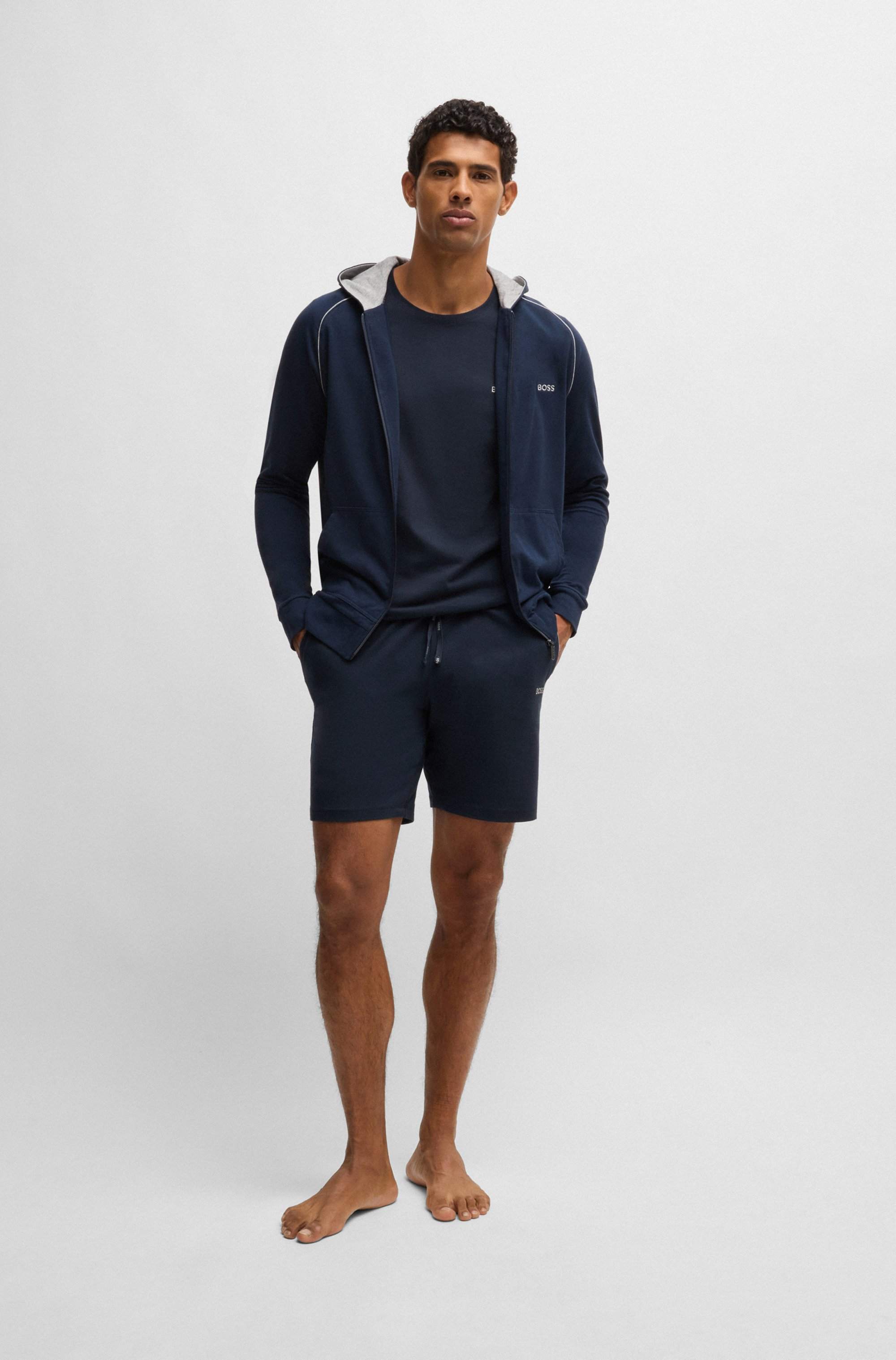 Logo-embroidered shorts in stretch-cotton jersey