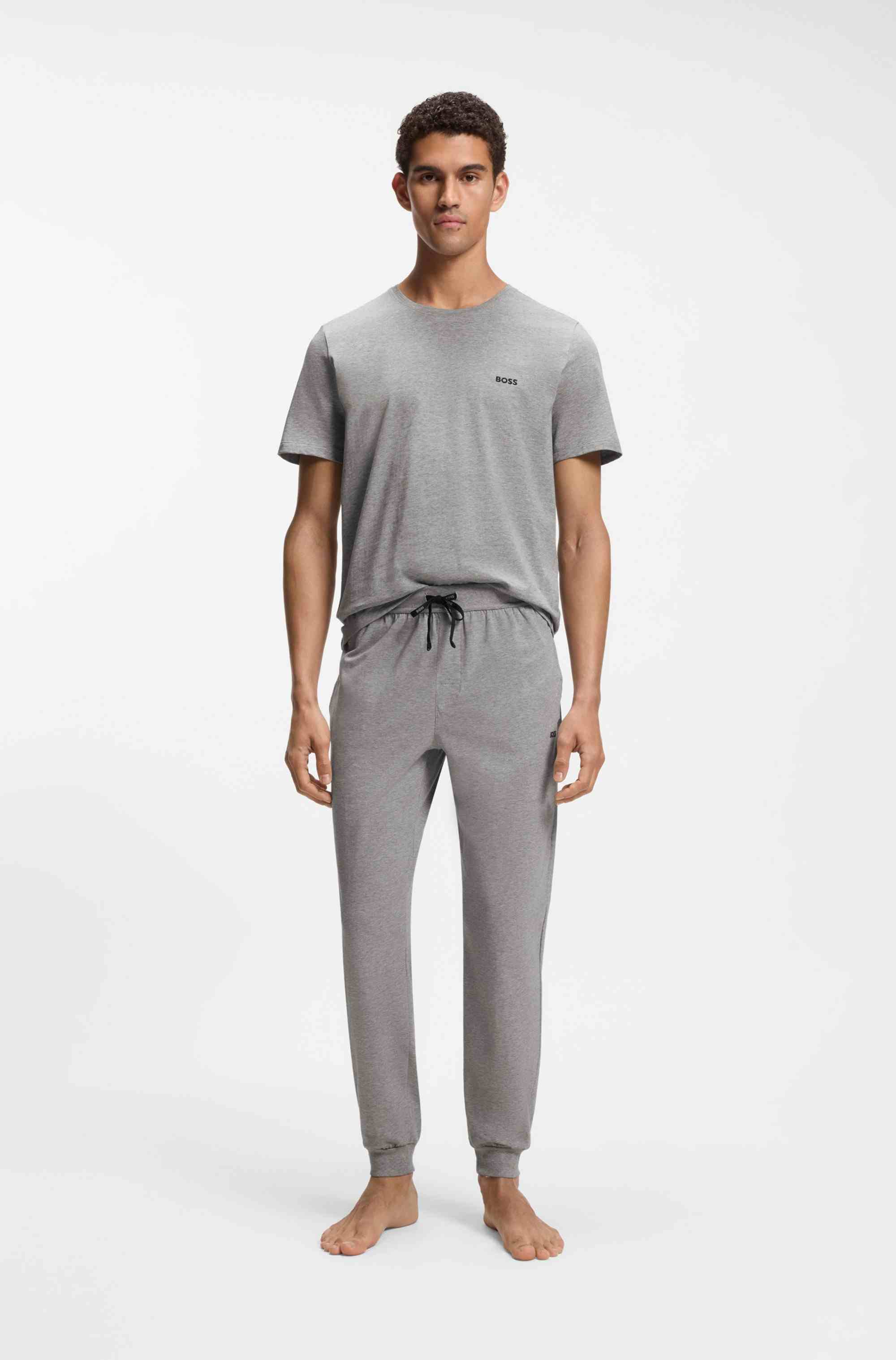 Stretch-cotton T-shirt with embroidered logo