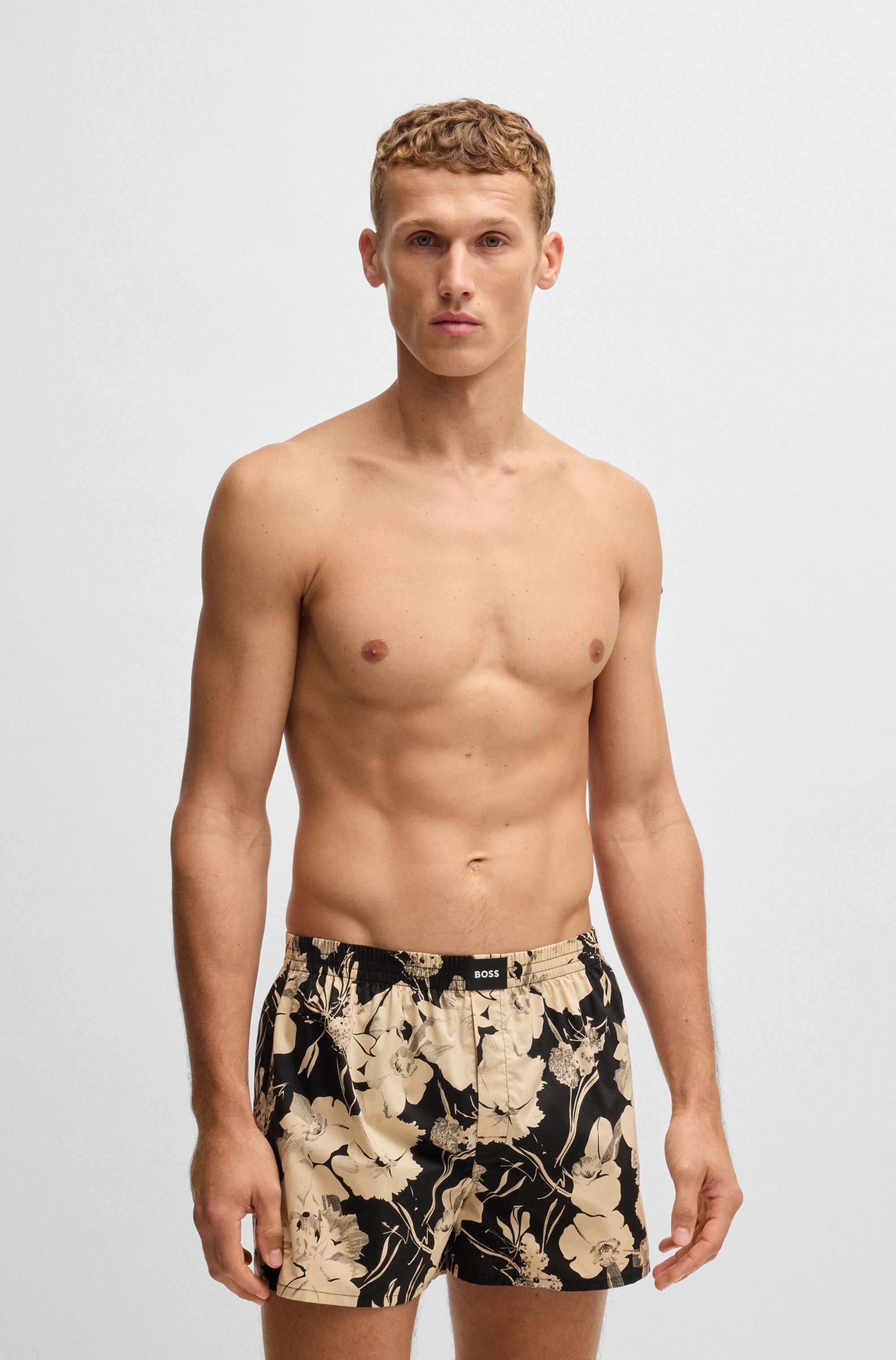 Two-pack of cotton-poplin pyjama shorts with logos