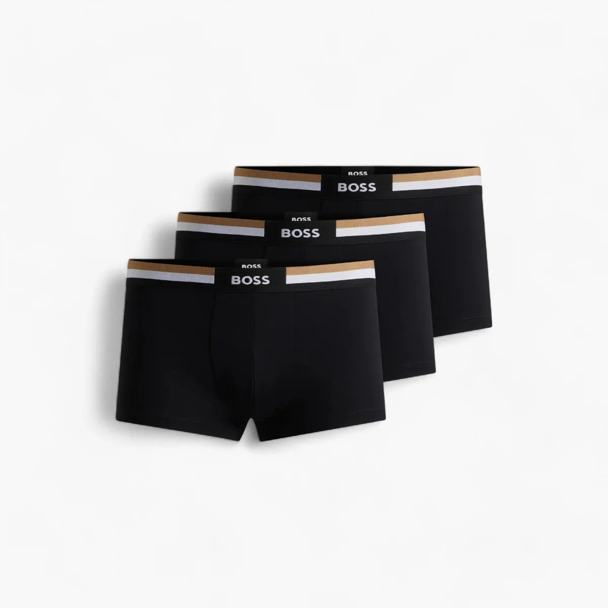 Three-Pack Of Cotton-Blend Trunks With Signature Waistbands