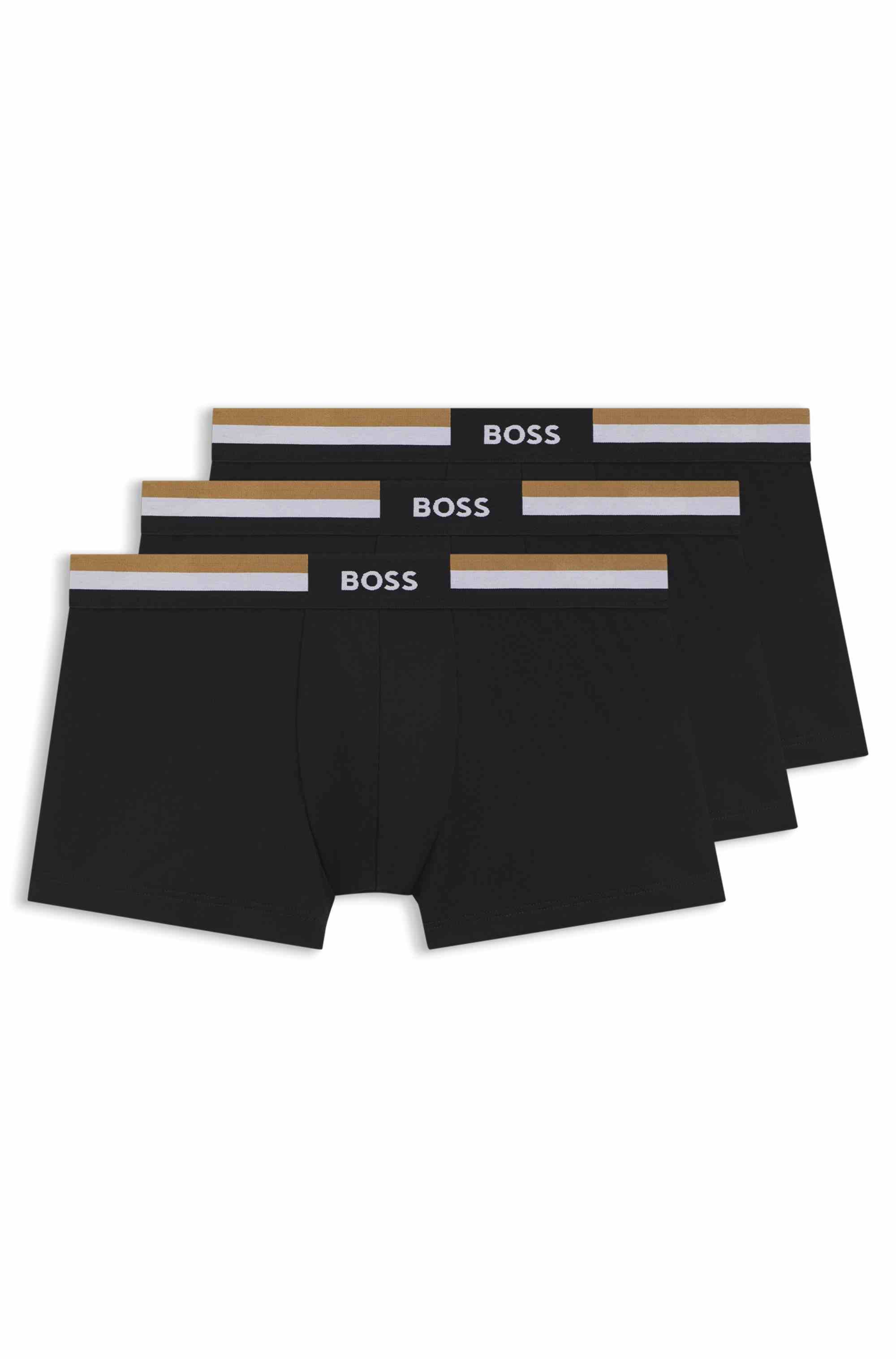 Three-pack of cotton-blend trunks