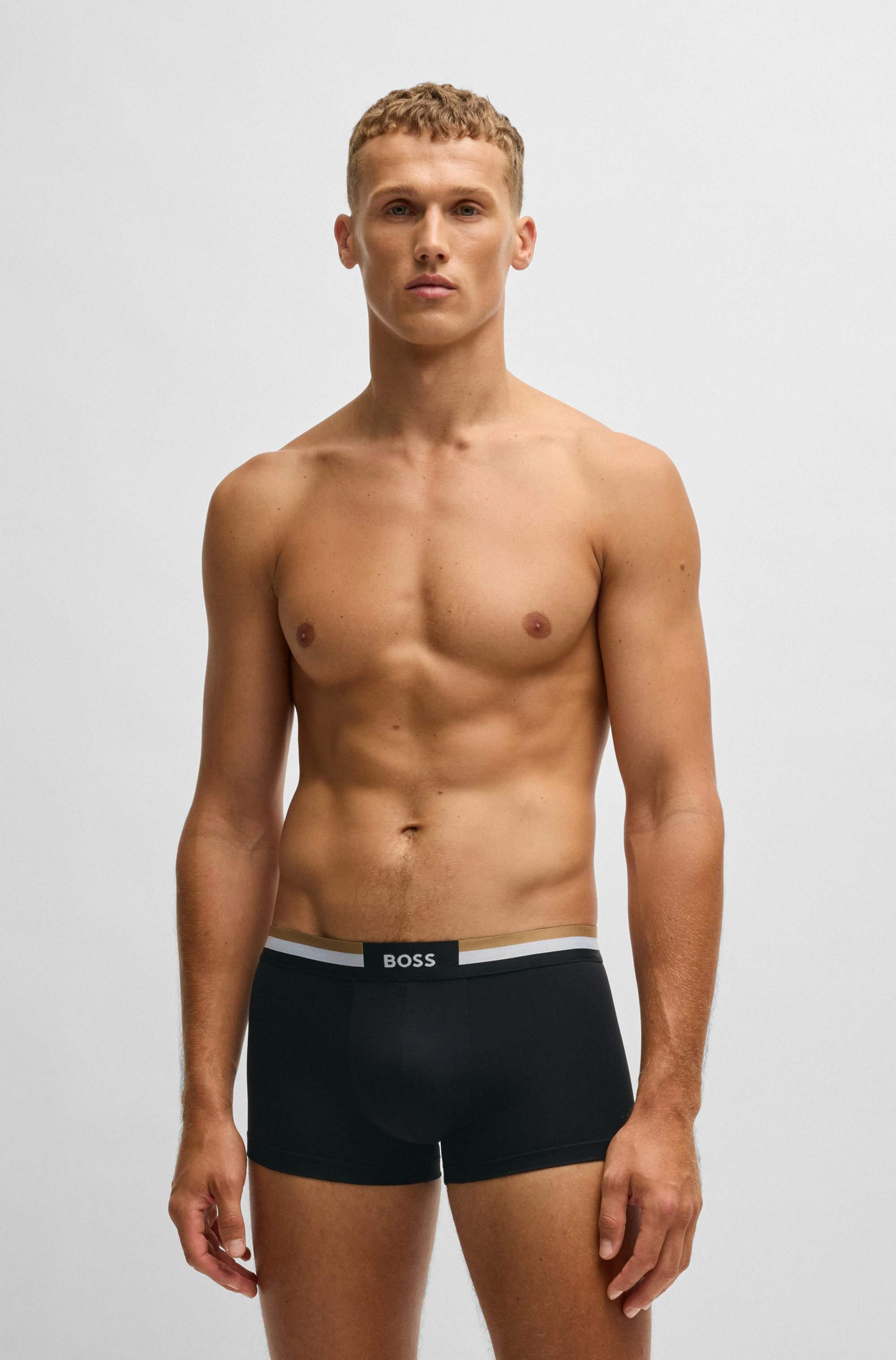 Three-pack of moisture-wicking cotton-blend trunks