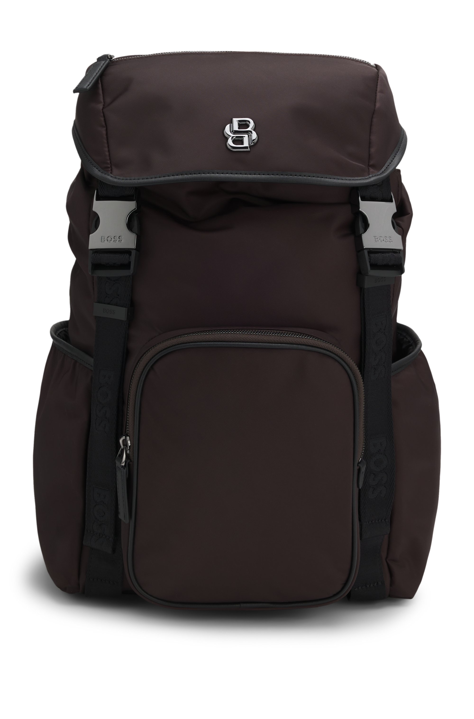 Flap backpack with Double B monogram hardware