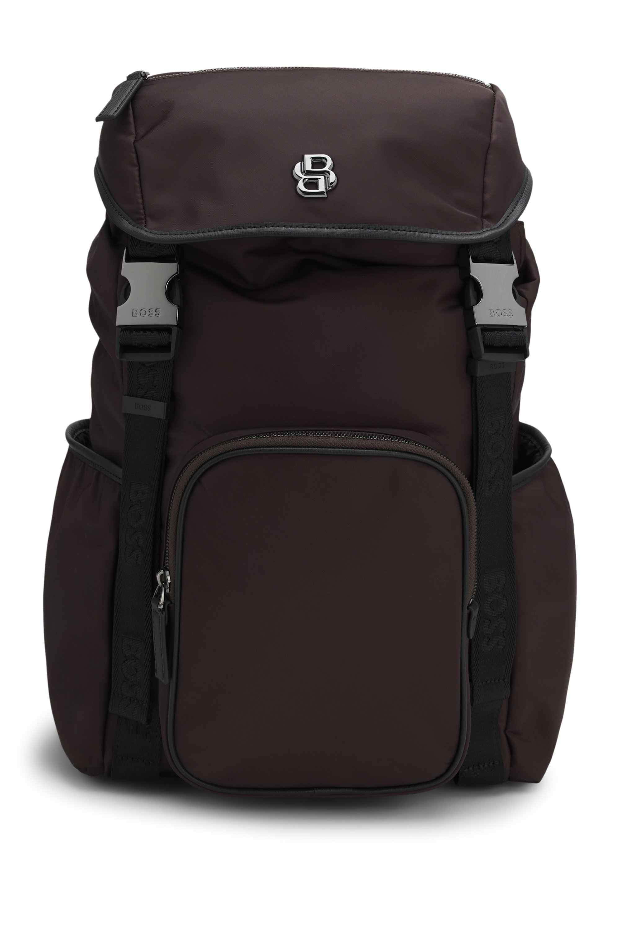 Flap backpack with Double B monogram hardware