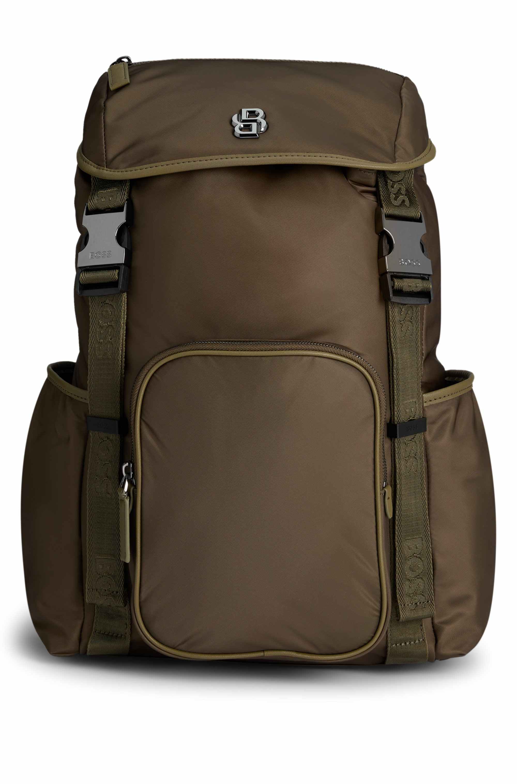 Flap backpack with Double B monogram hardware