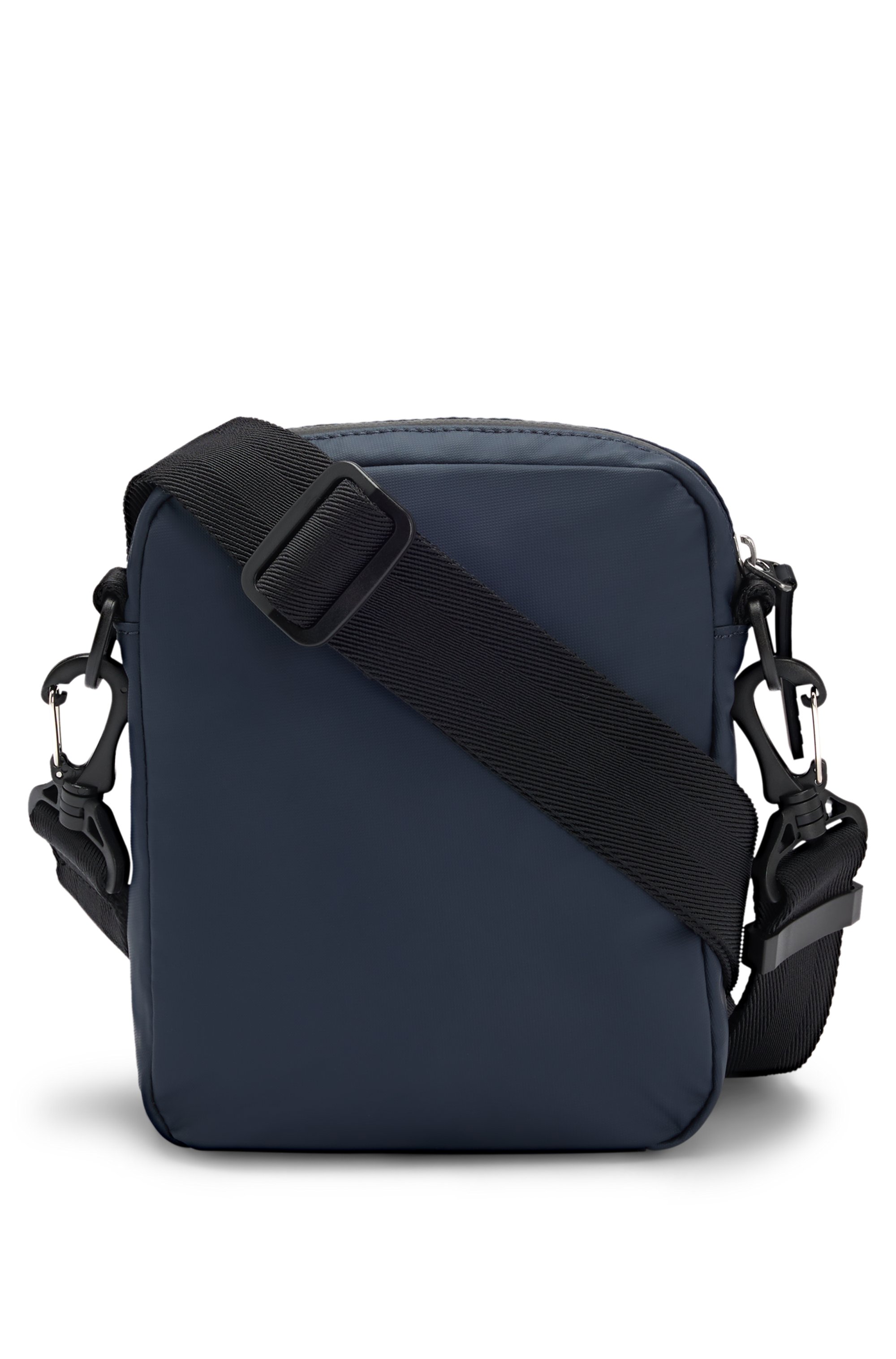 Faux-leather reporter bag with tonal logo