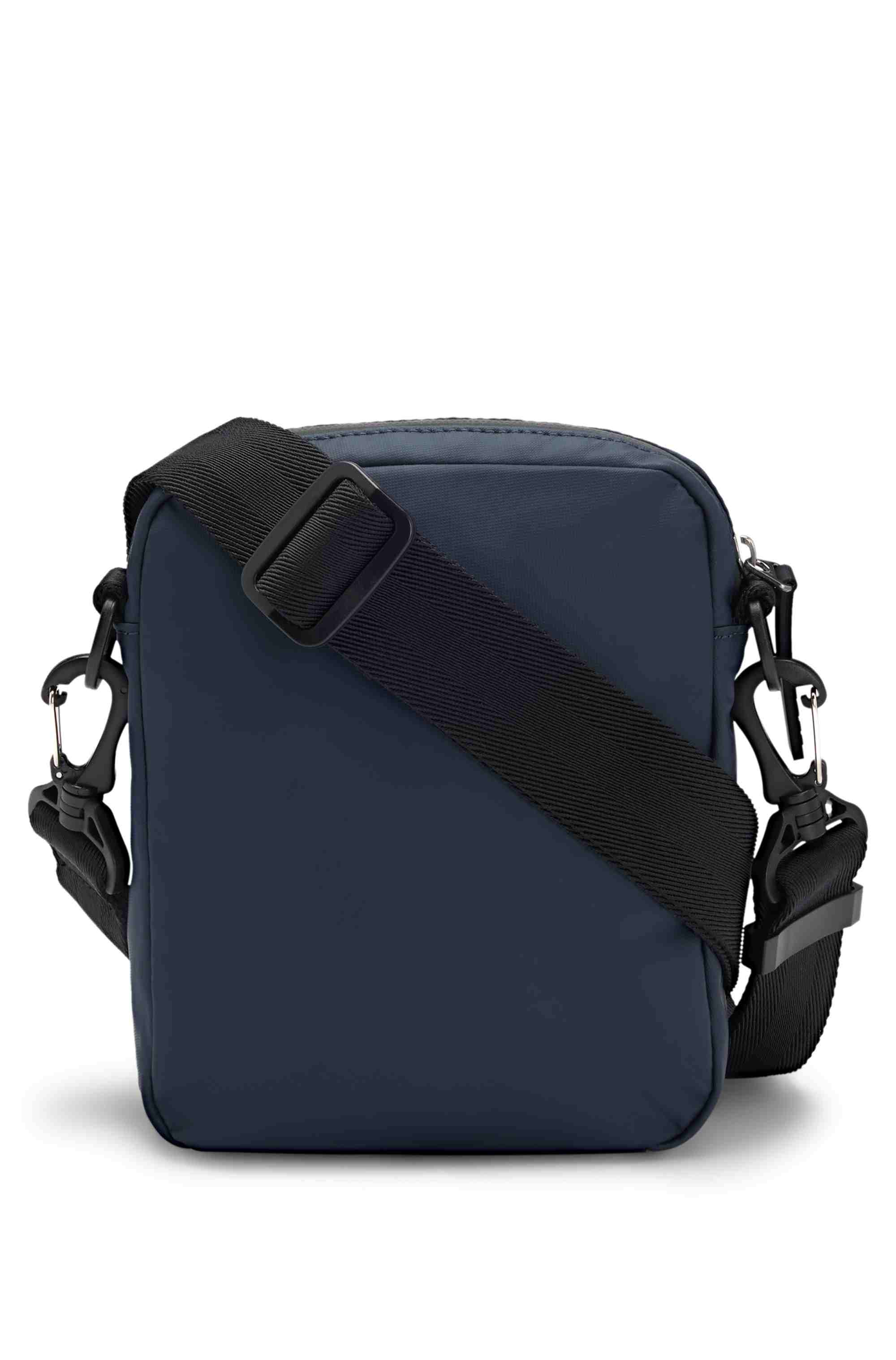 Faux-leather reporter bag with tonal logo