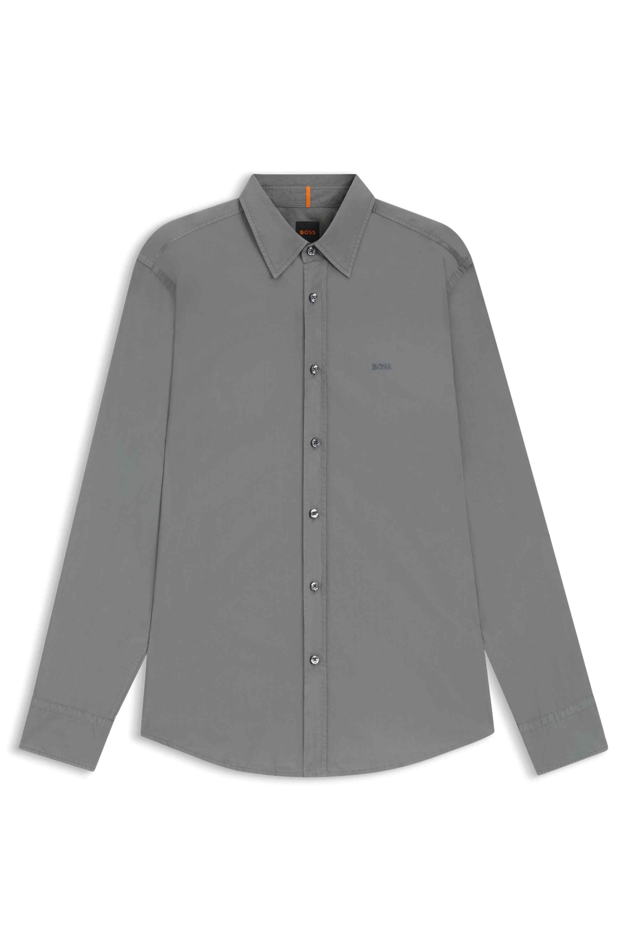 Regular-fit shirt in cotton poplin