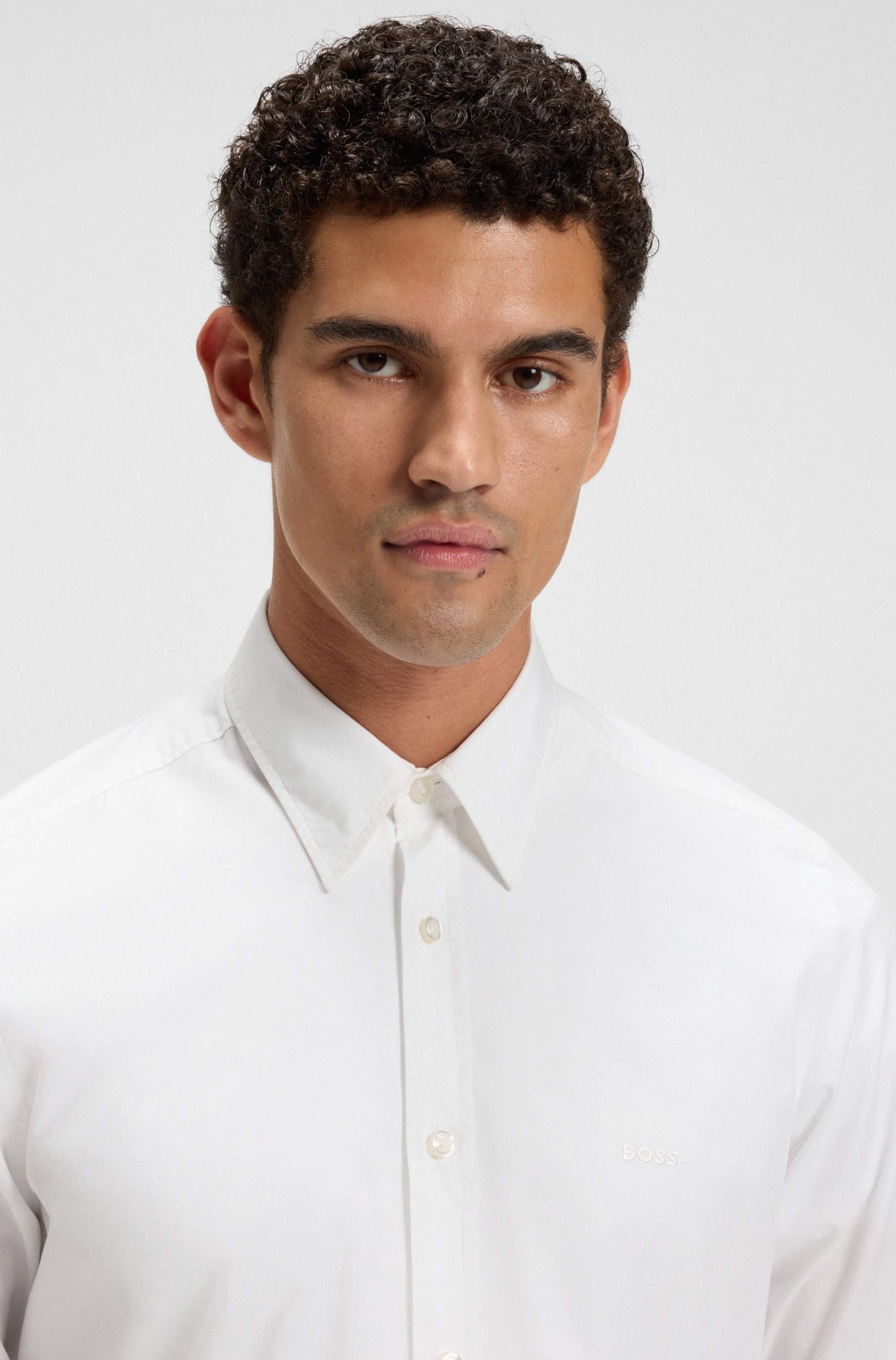 Regular-fit shirt in cotton poplin