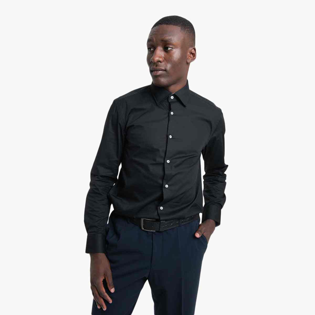 Slim-Fit Shirt In Easy-Iron Stretch-Cotton Poplin