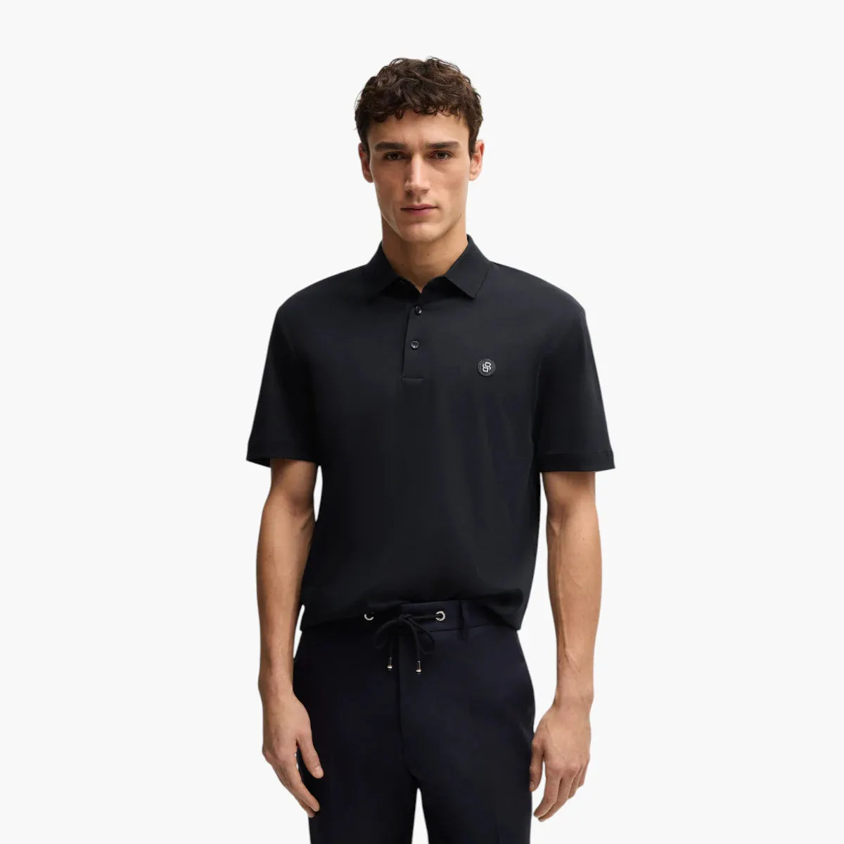 Mercerized-Cotton Polo Shirt With Double Monogram