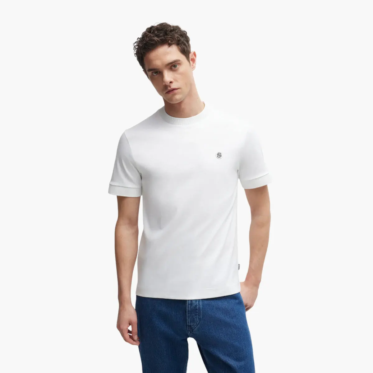 Mercerized-Cotton T-Shirt With Double B Monogram