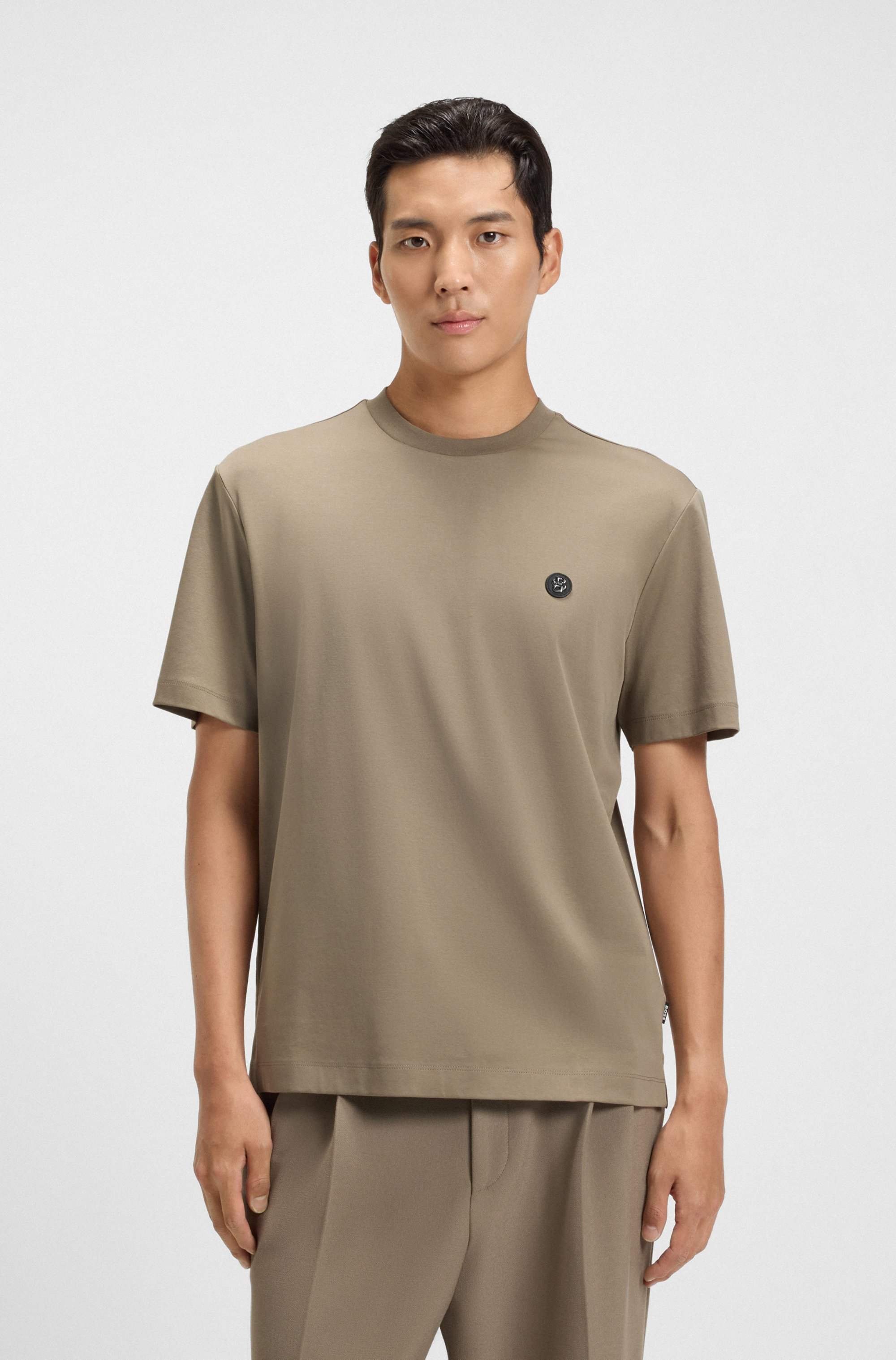 Regular-fit T-shirt in cotton with Double B monogram