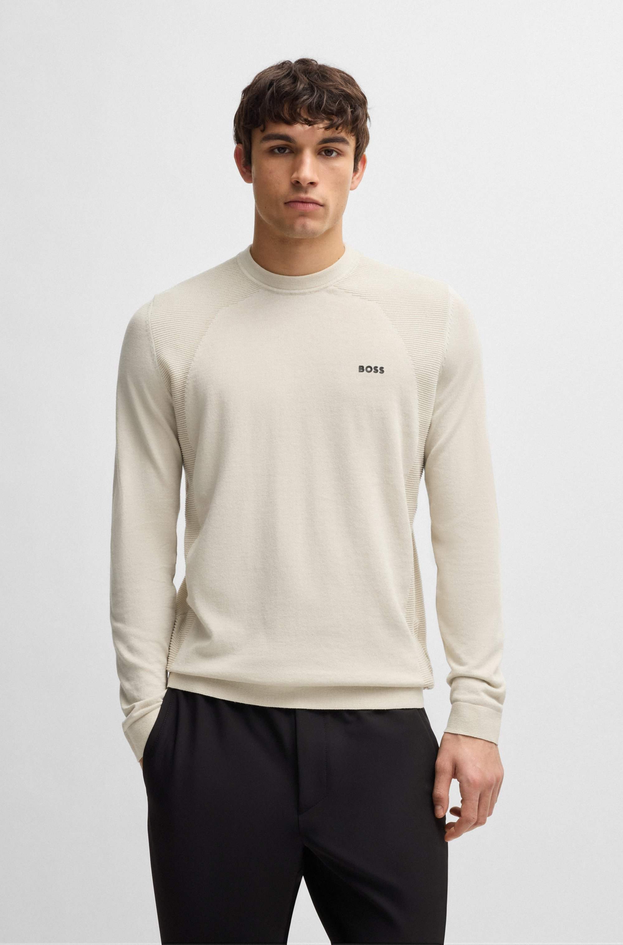 Cotton-blend regular-fit sweater with logo print
