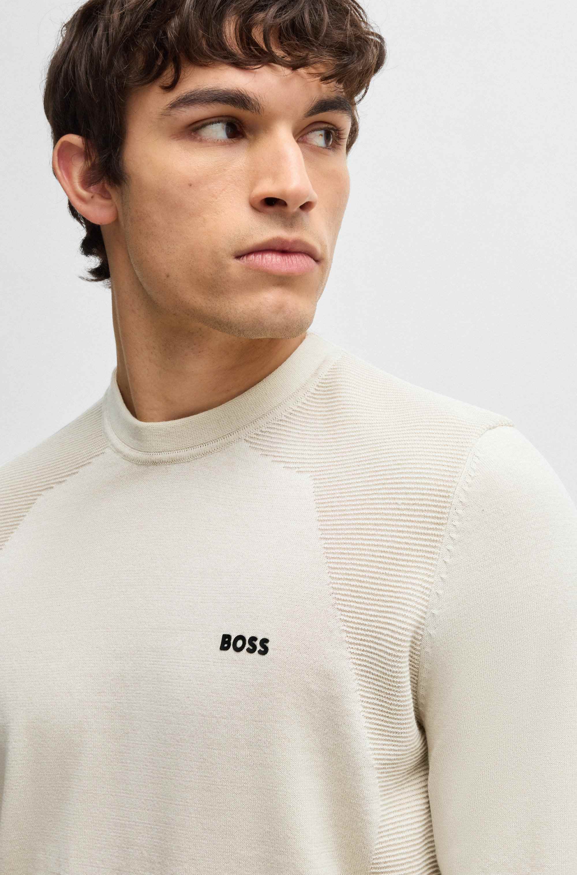 Cotton-blend regular-fit sweater with logo print