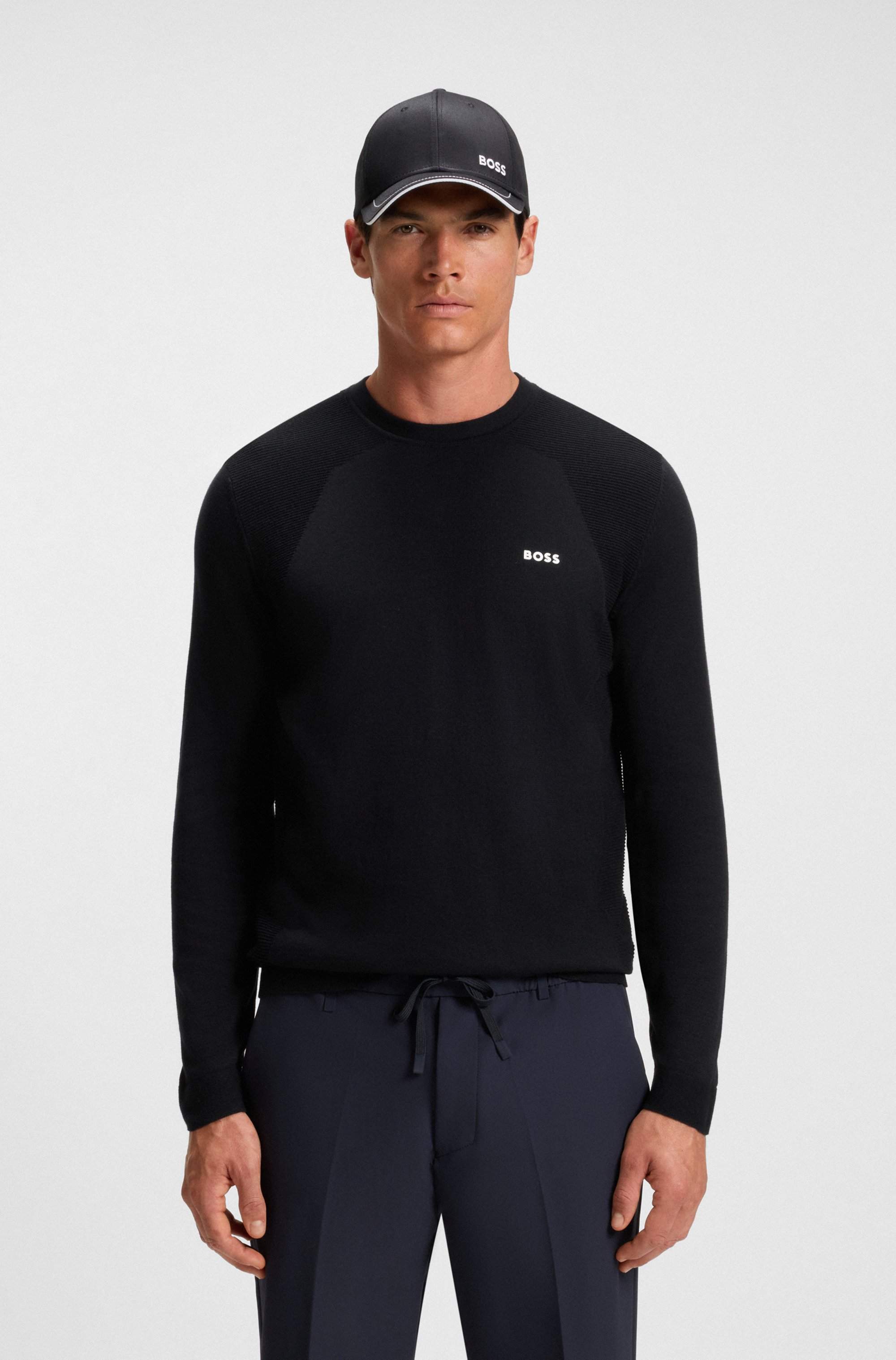 Cotton-blend regular-fit sweater with logo print