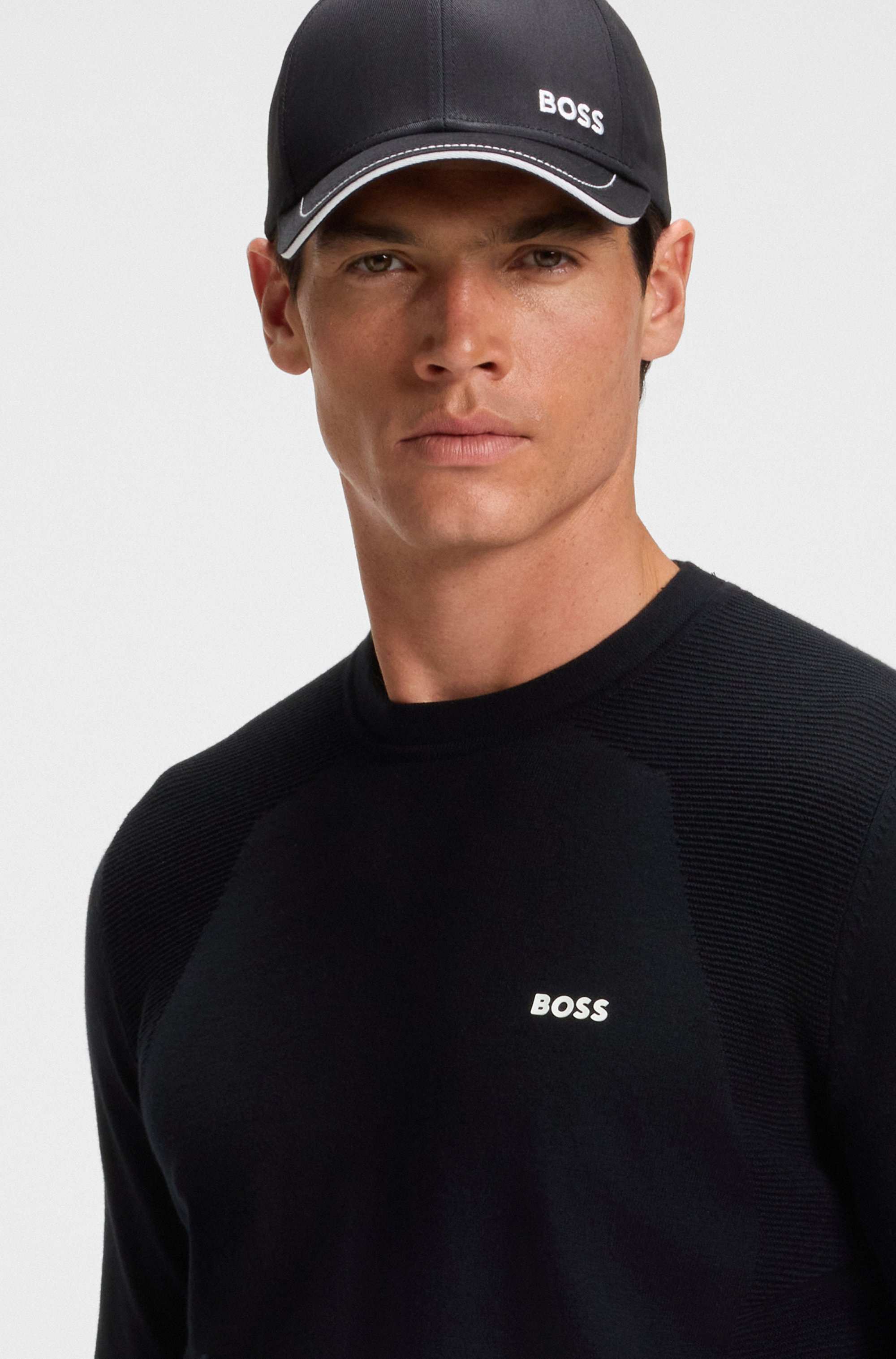 Cotton-blend regular-fit sweater with logo print