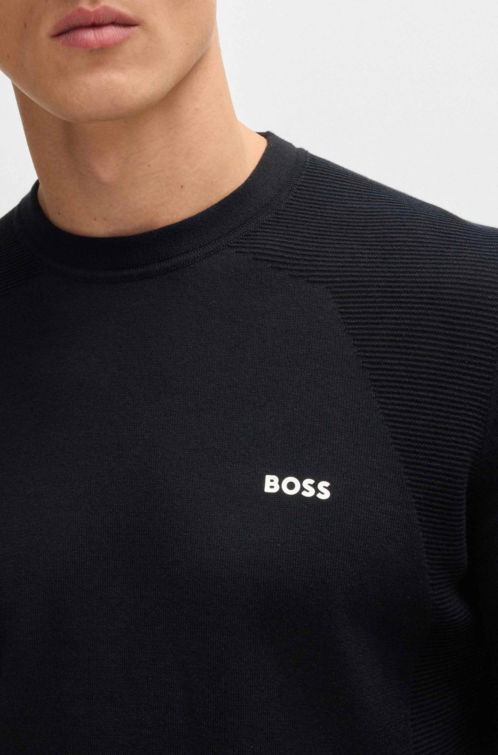 Cotton-blend regular-fit sweater with logo print