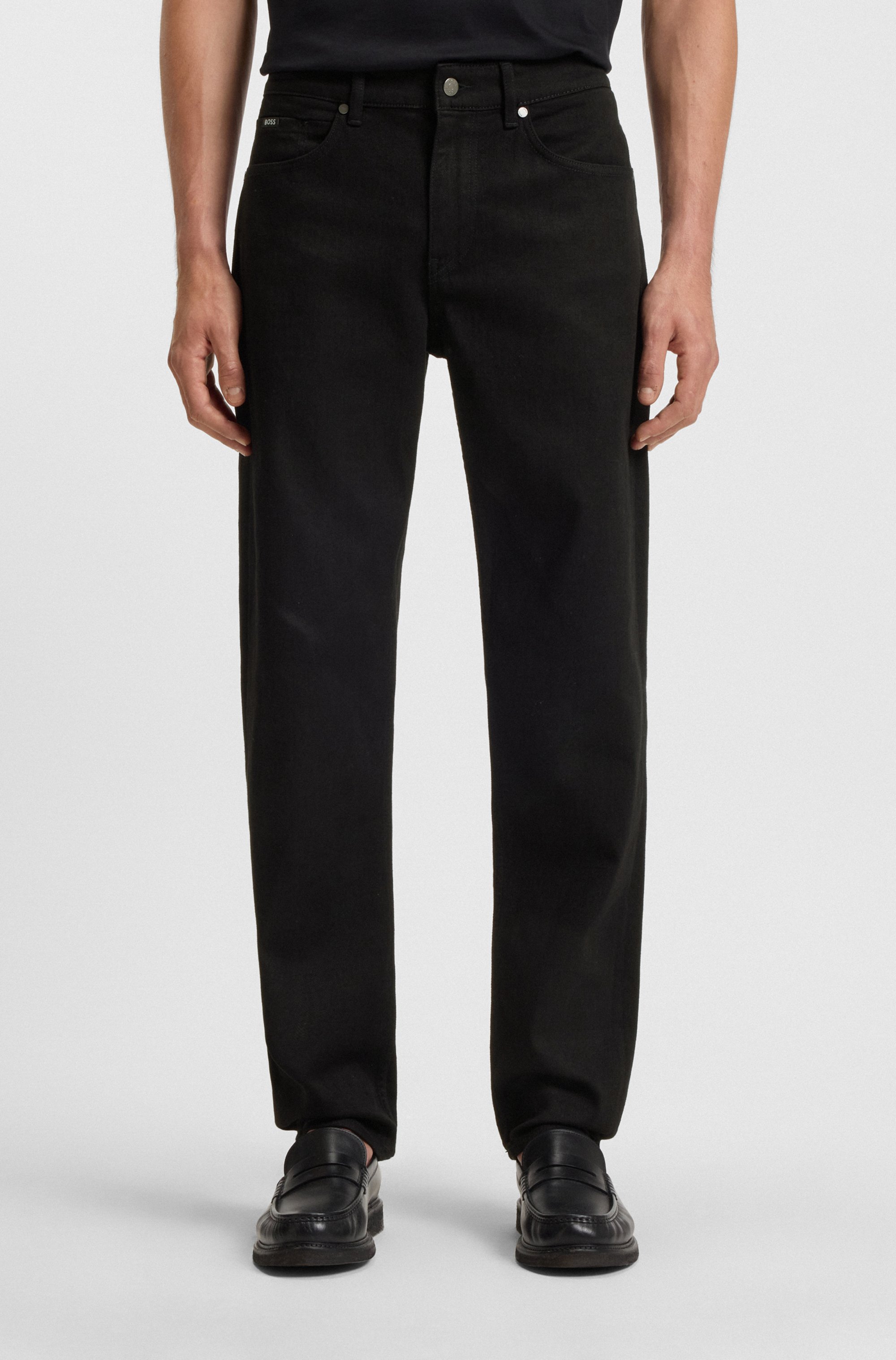 Maine Regular-fit jeans in black Italian denim