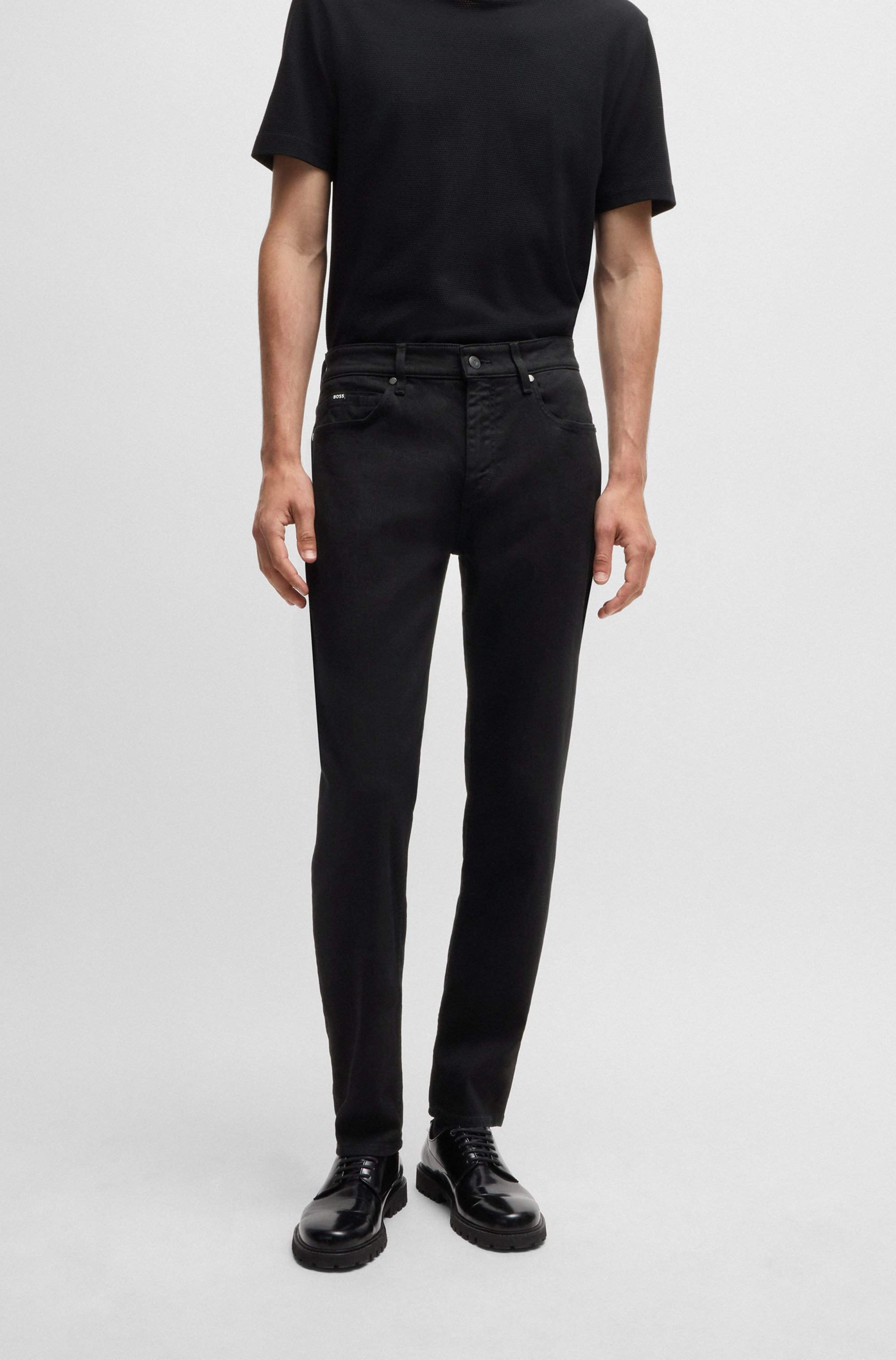 Maine Regular-fit jeans in black Italian denim