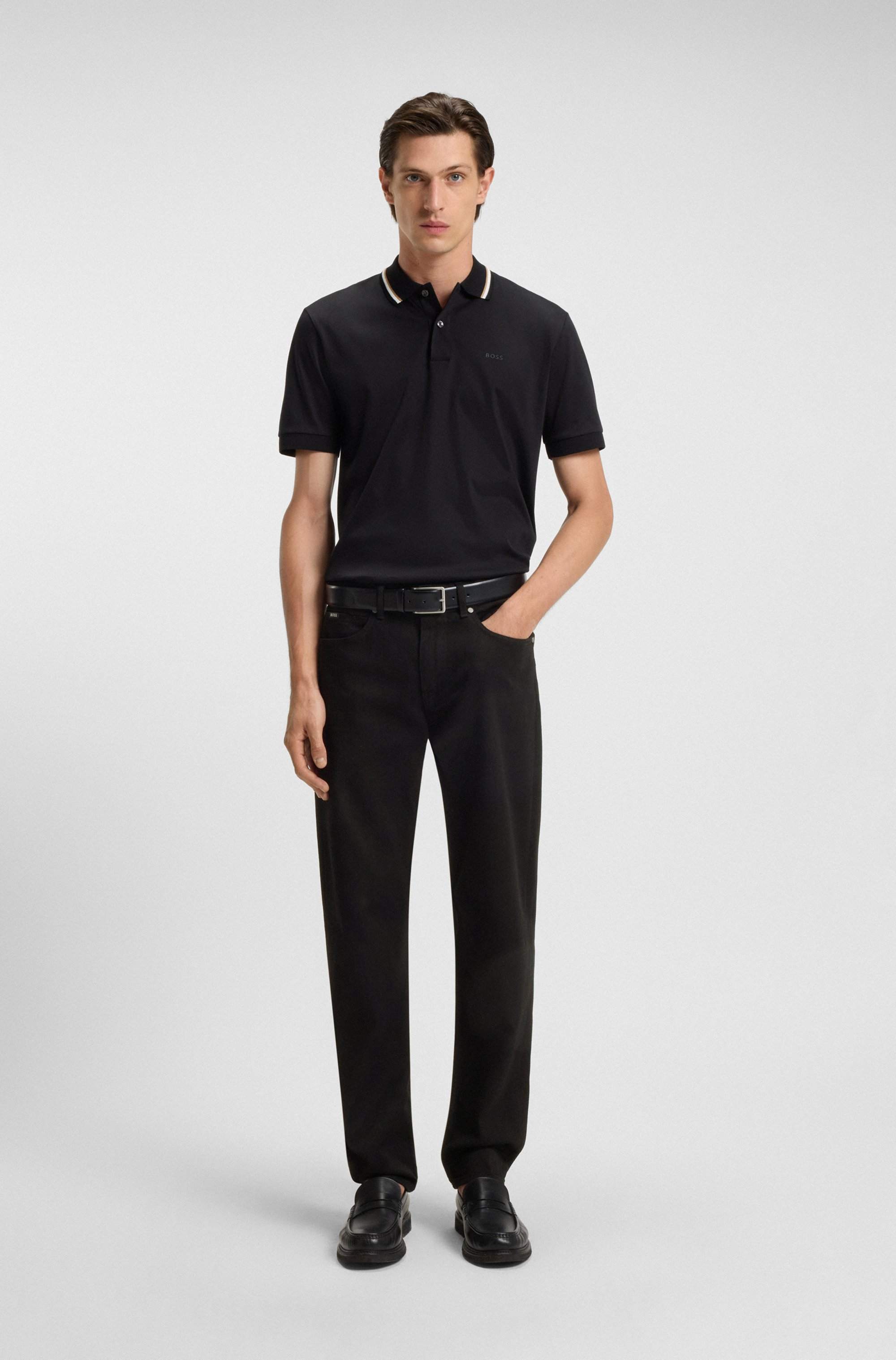 Maine Regular-fit jeans in black Italian denim